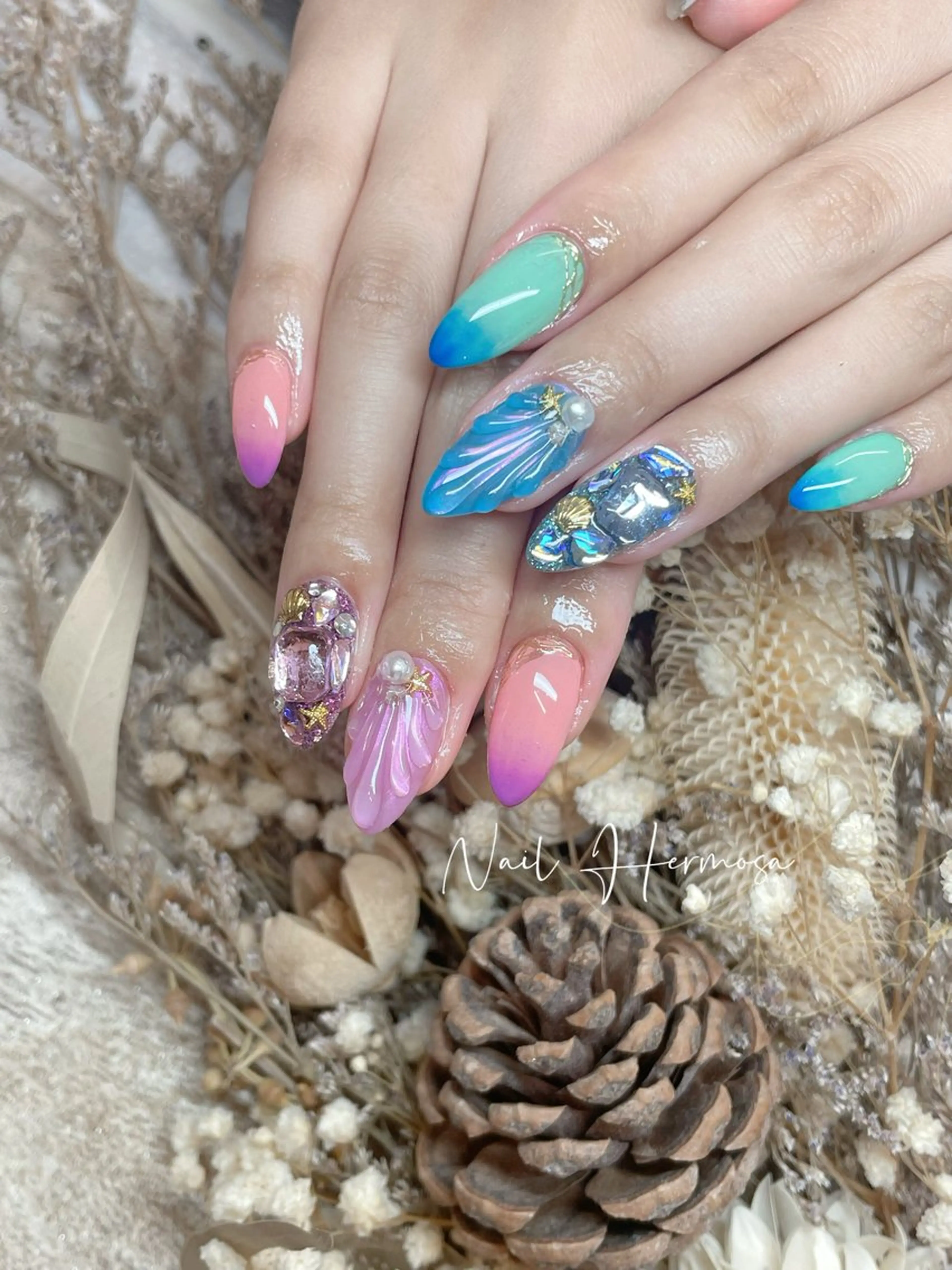 ネイル 長さ出し フラッシュネイル フットネイル ジェルネイル マグネットネイル ハンドネイル ネイル エルモサのネイルデザイン