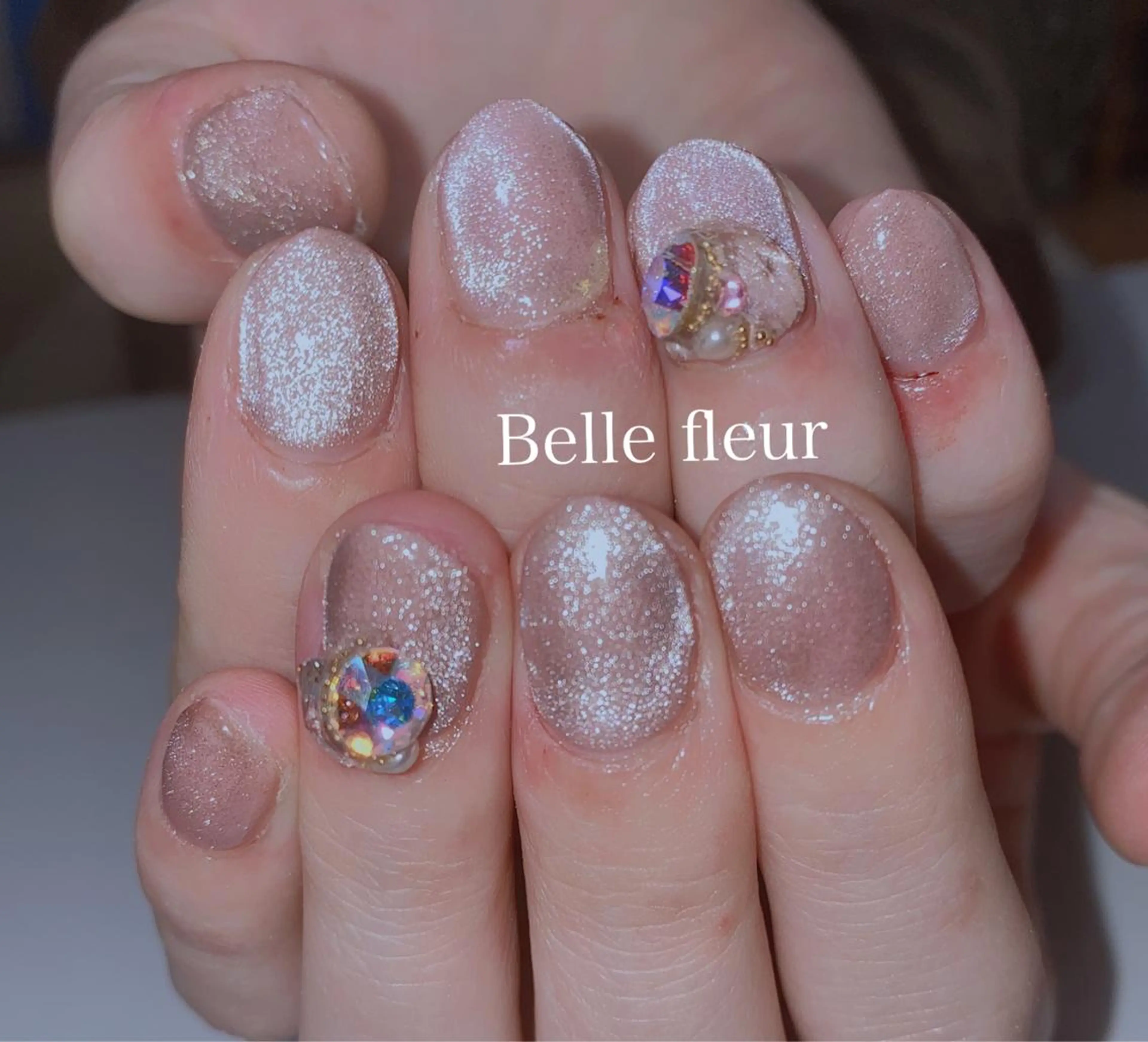 ミディアム ネイル Belle fleurのネイルデザイン