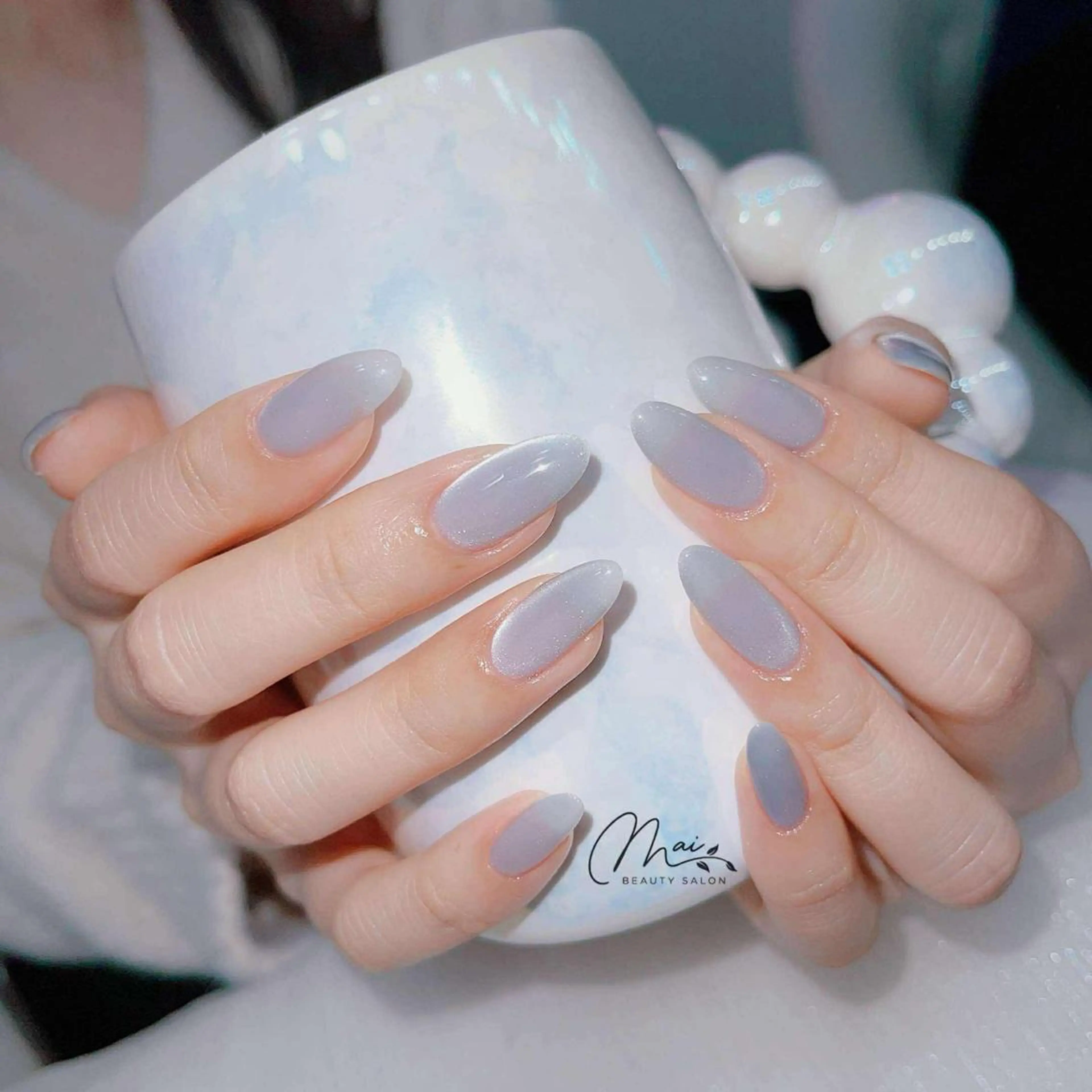 ネイル オーロラネイル チークネイル 長さ出し フラッシュネイル フットネイル MaiBeauty dodoのネイルデザイン