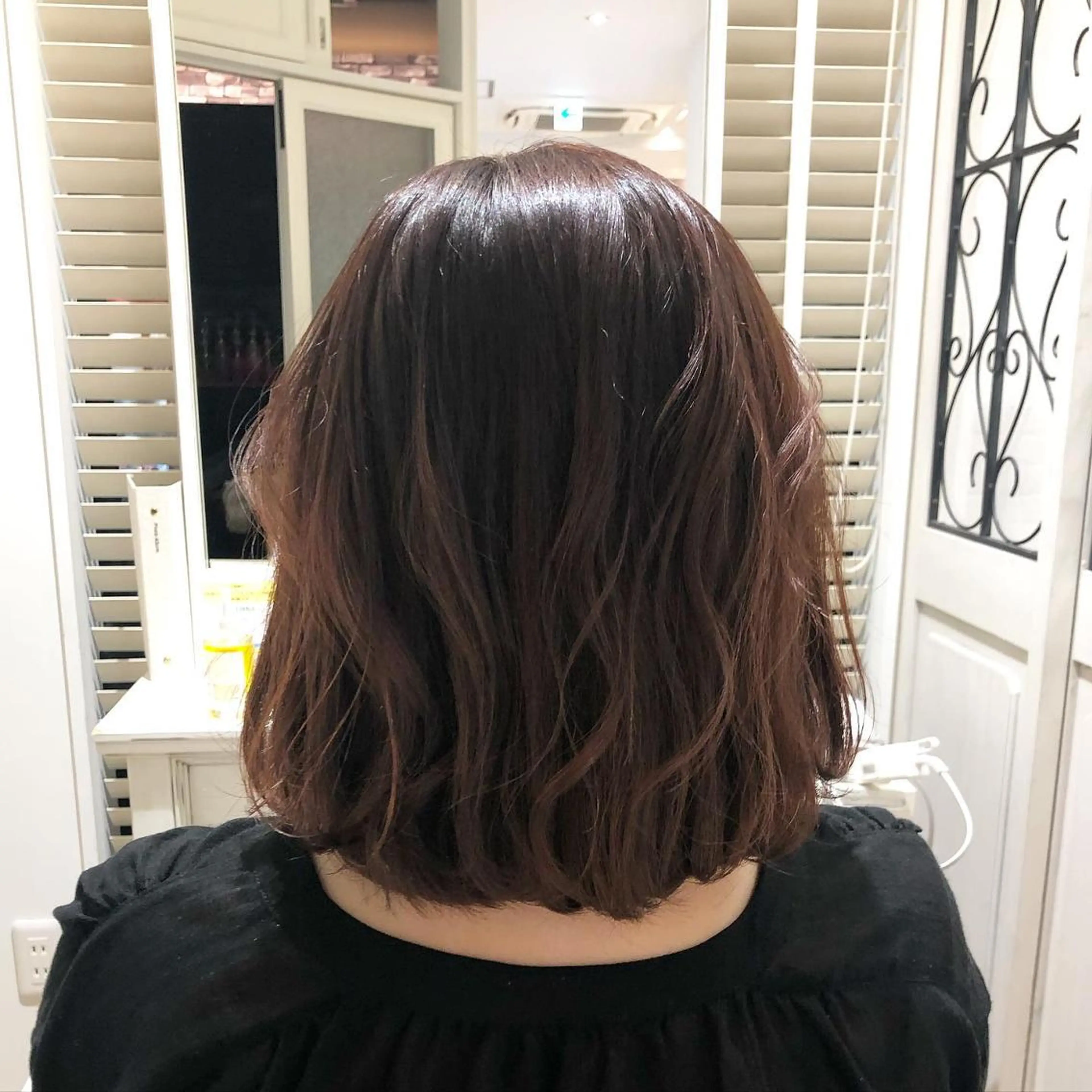 セミロング カラー ヘアアレンジ パープルカラー レッドカラー ✨🌿大人可愛い愛さ れhair🌿✨松本のヘアスタイル