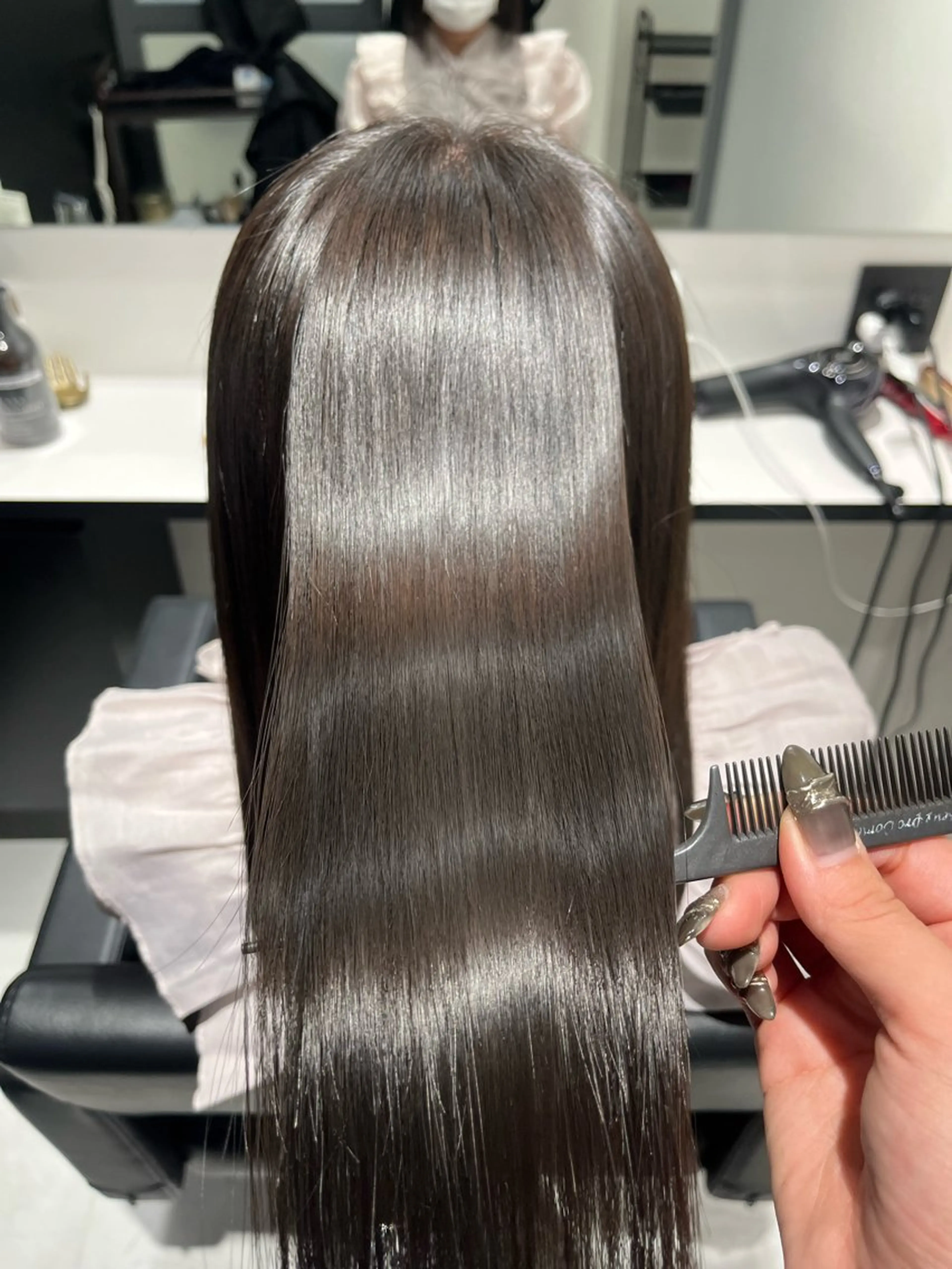 ロング パーマ 縮毛矯正 トリートメント 髪質改善/縮毛矯正 艶カラー/珠聡のヘアスタイル