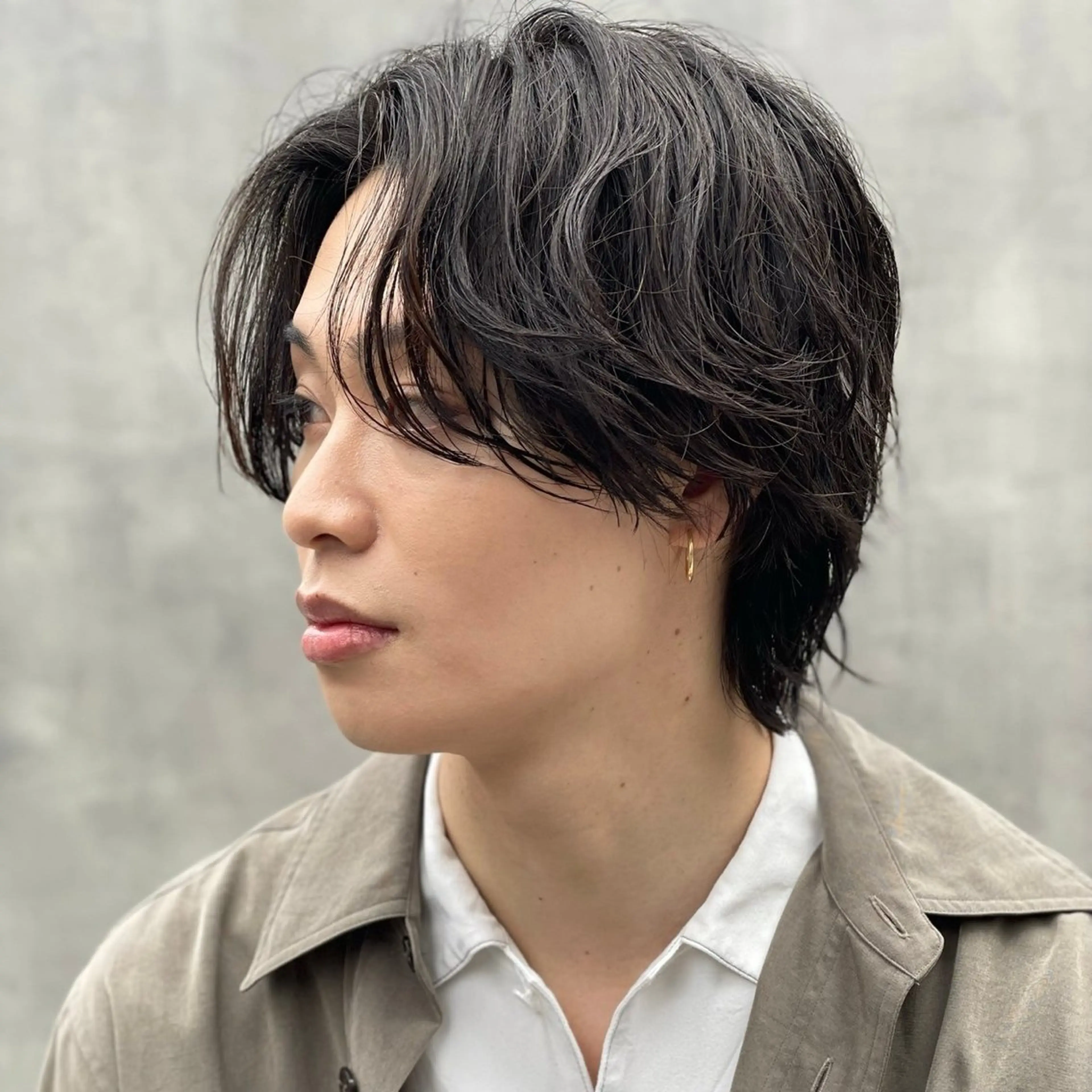 ミディアム パーマ メンズ 無料縮毛矯正モデル 募集中/TAIYOUのヘアスタイル