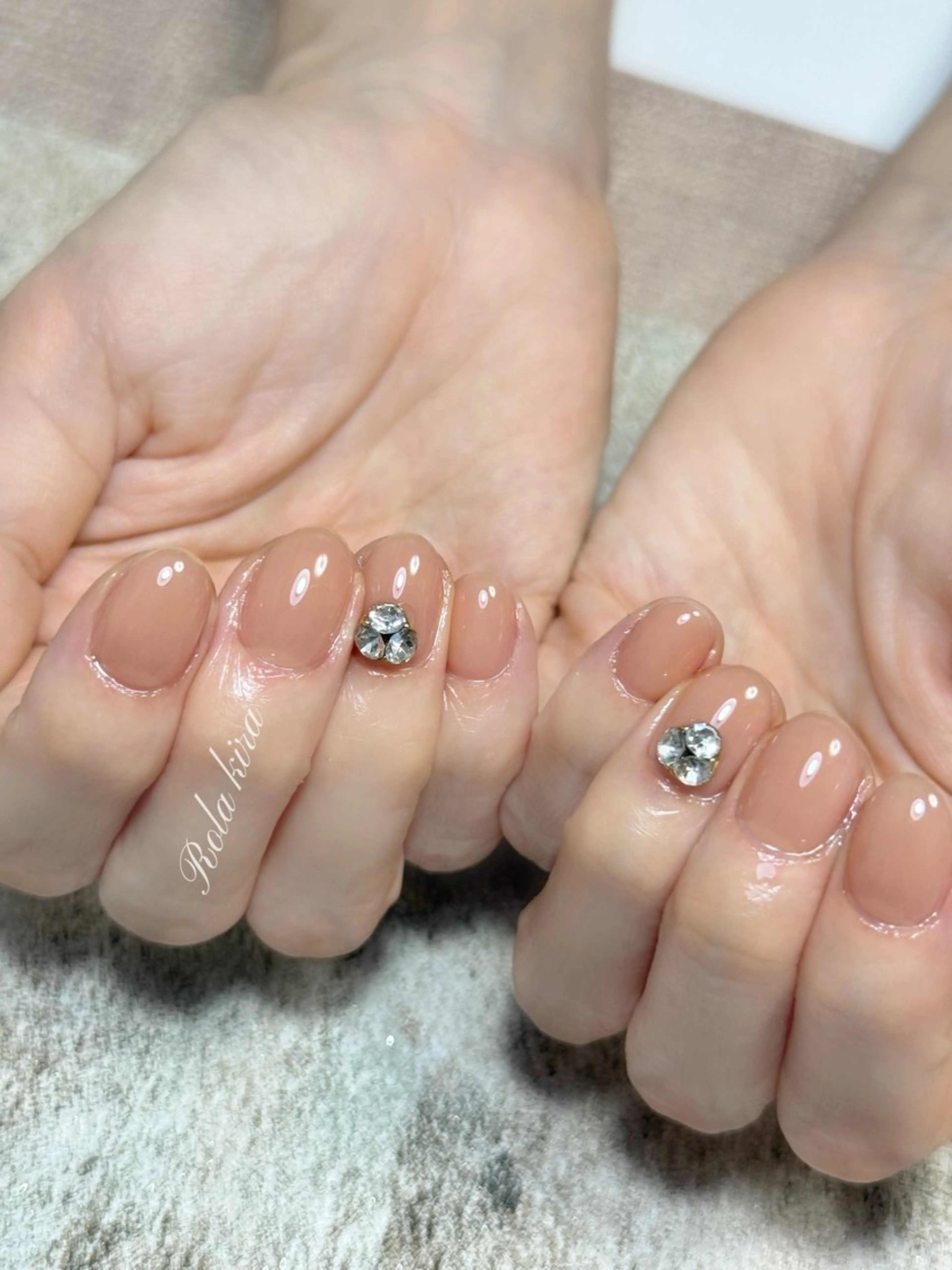 ネイル チークネイル 長さ出し フレンチネイル ジェルネイル 韓国ネイル ハンドネイル Rolakira マニのネイルデザイン