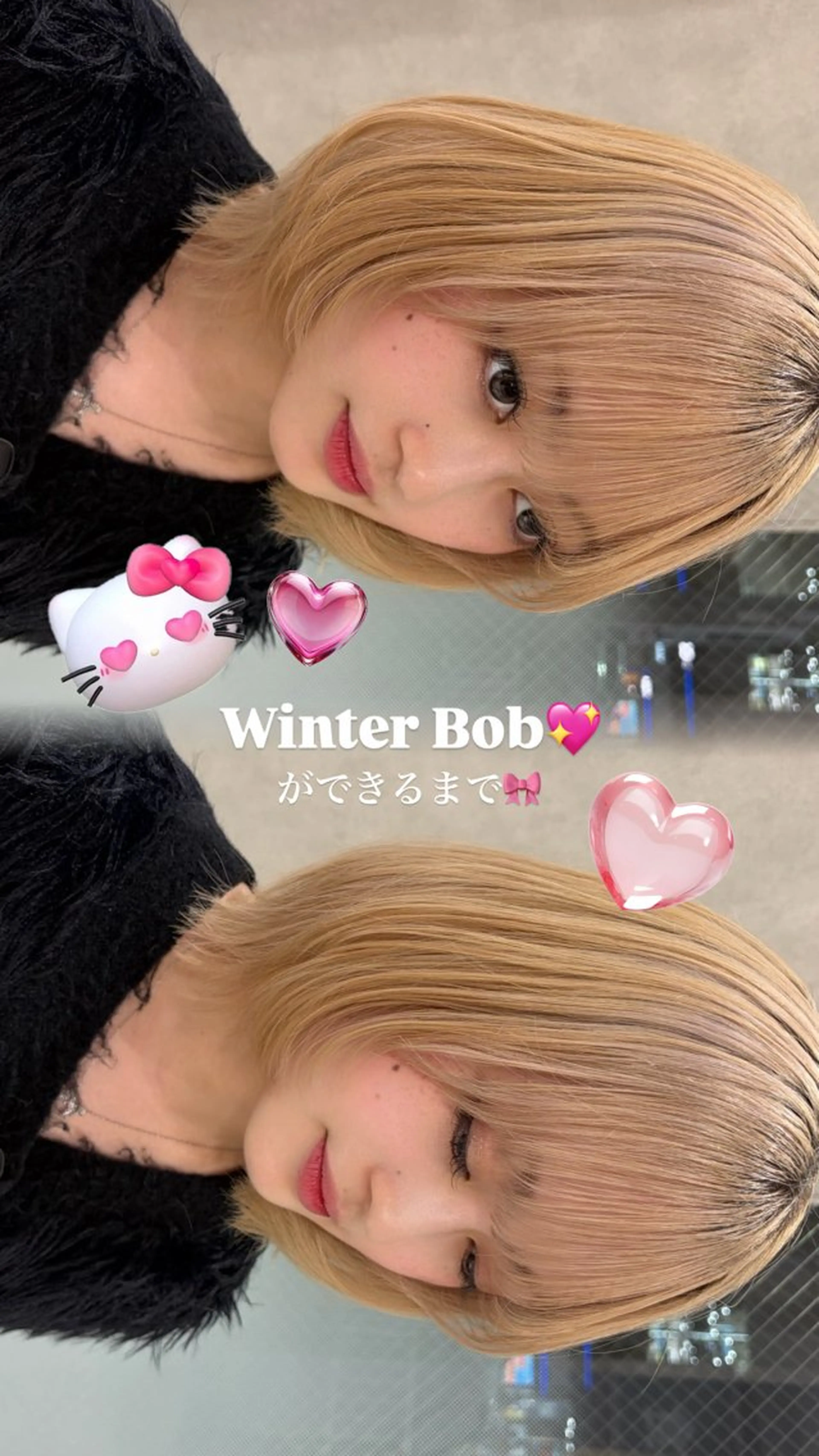 ミディアム カット トリートメント 小顔レイヤー/明るめ ベージュ/モモのヘアスタイル