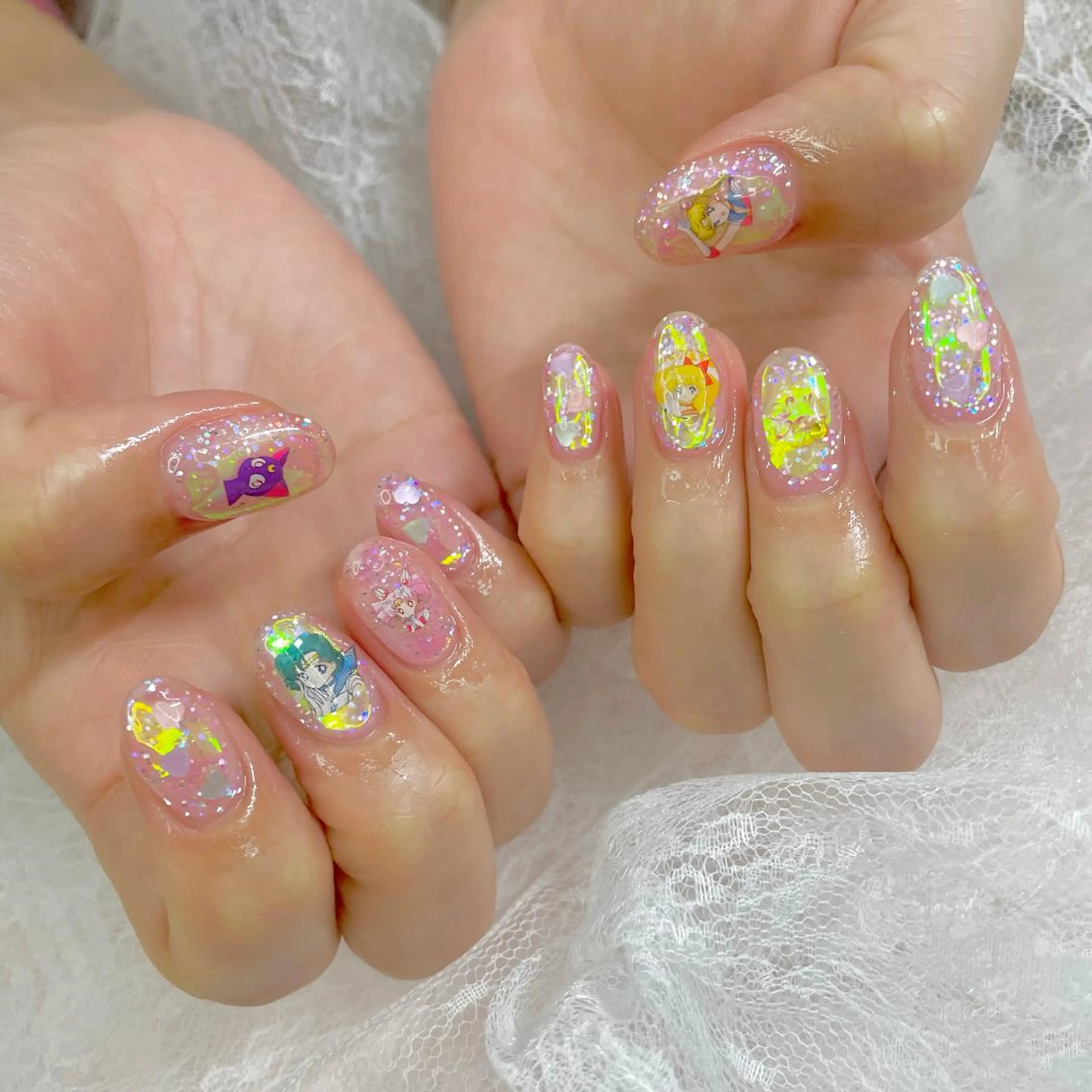 ネイル ジェルネイル 氷ネイル・うるうるネイル J terrace Nailのネイルデザイン