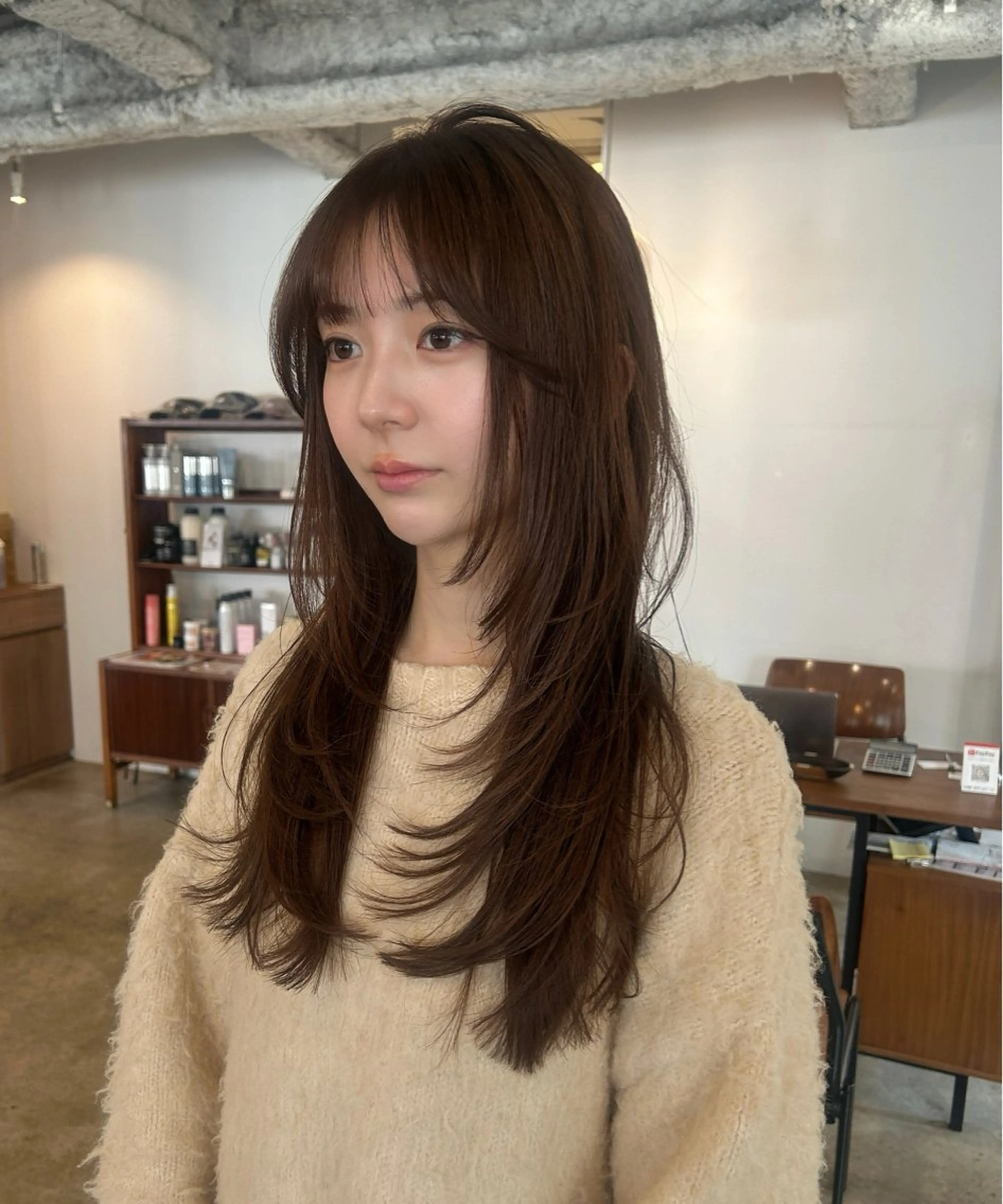 ロング カラー ヘアアレンジ ブラウンカラー レイヤーカット カット ヘアカラー トリートメント 🎀suzuna 透明感colorのヘアスタイル