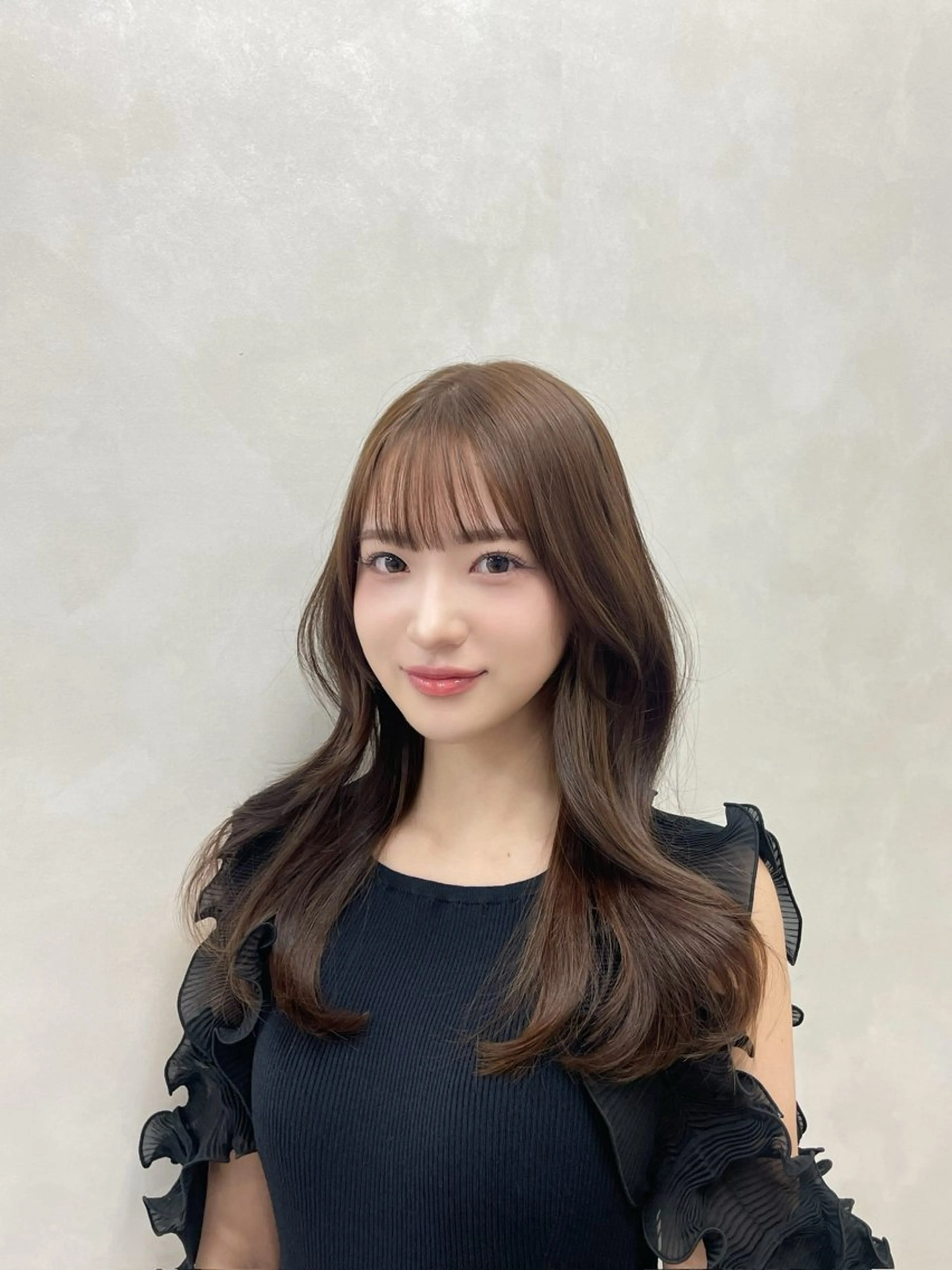 ロング カラー ブラウンカラー ヘアカラー トリートメント 🤍韓国ヘア アイナ🤍のヘアスタイル