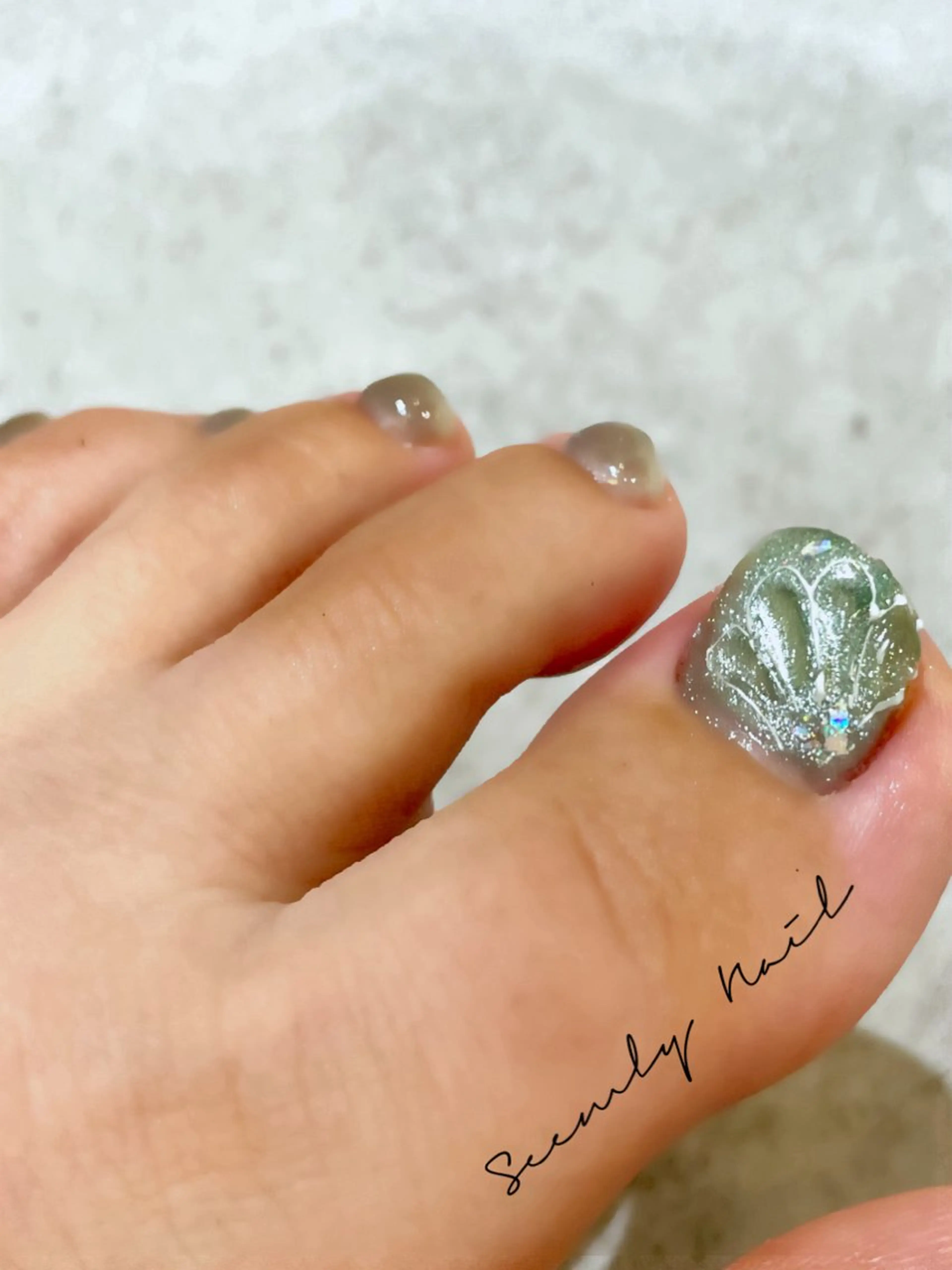 ネイル ブルー フラワーネイル フットネイル 韓国ネイル マグネットネイル フットネイル Seemly 千田町店所属・フラワーパラジェル 🌸シームリーエミのネイルデザイン