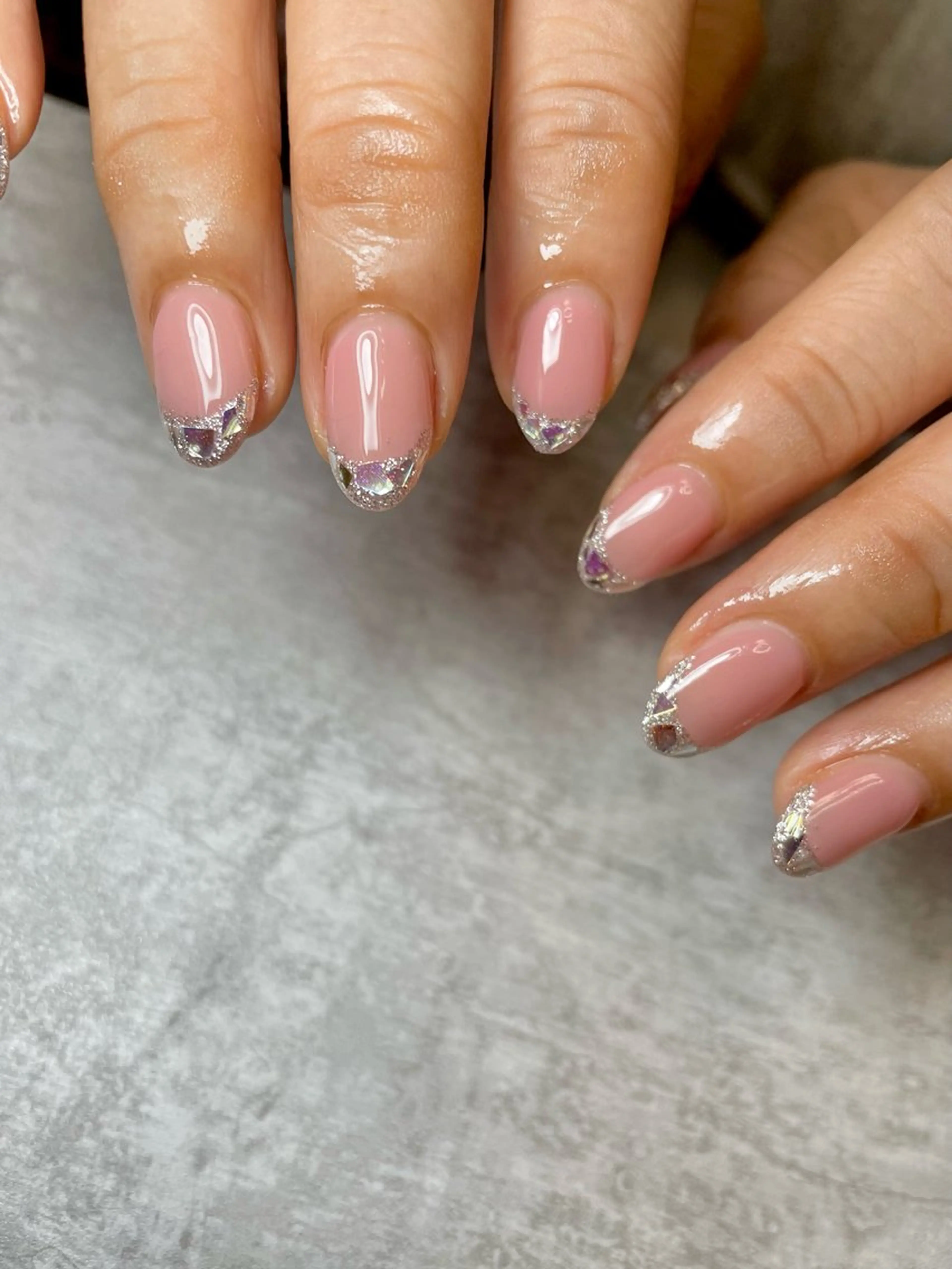 ネイル フレンチネイル ガラスフレンチ 持ち込み BEAUTY GARDEN 【nail salon unseul】所属・nana .のネイルデザイン