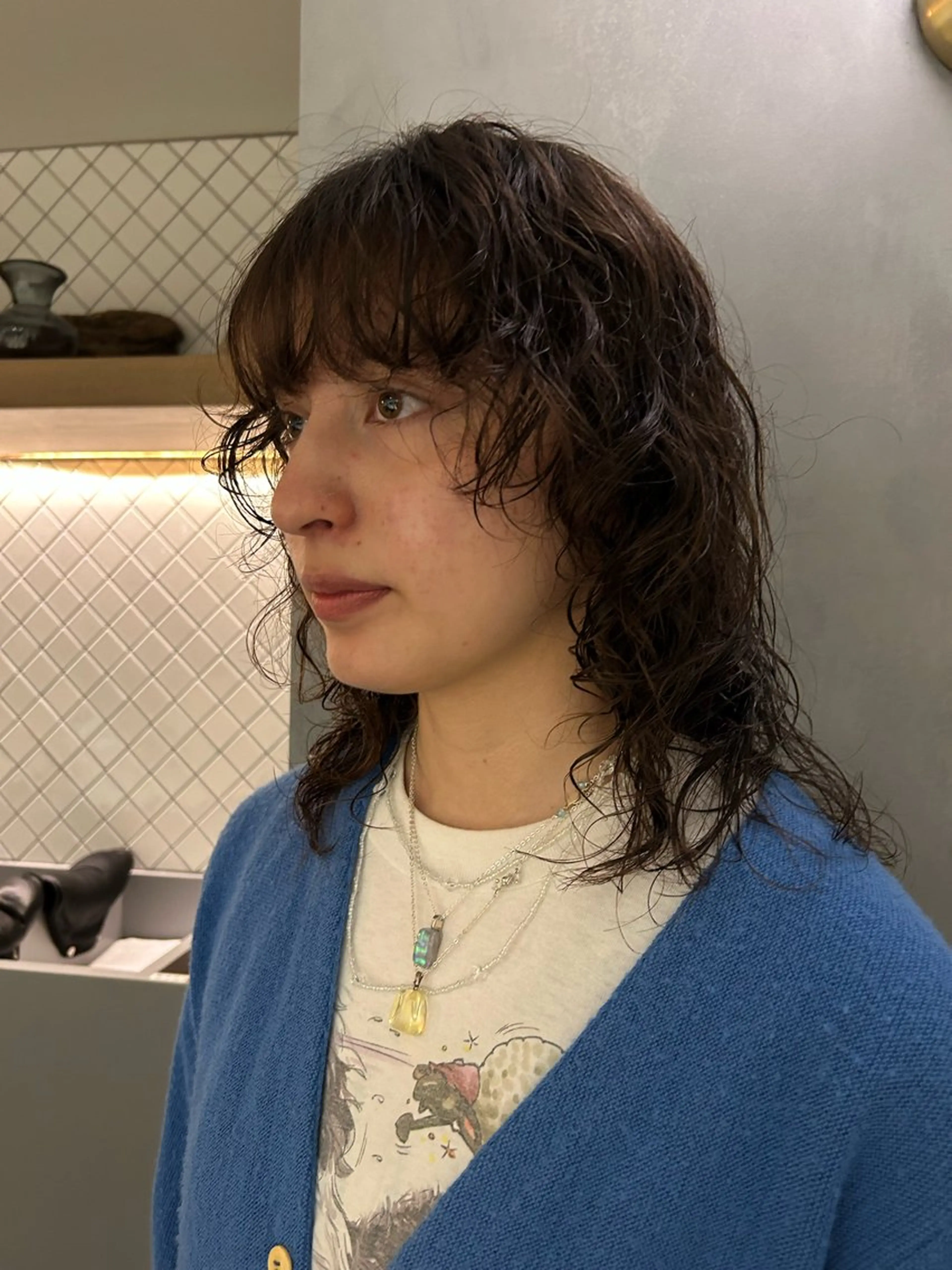ミディアム パーマ 🦖ミニボブ/ボブ /MOEKA🦕のヘアスタイル