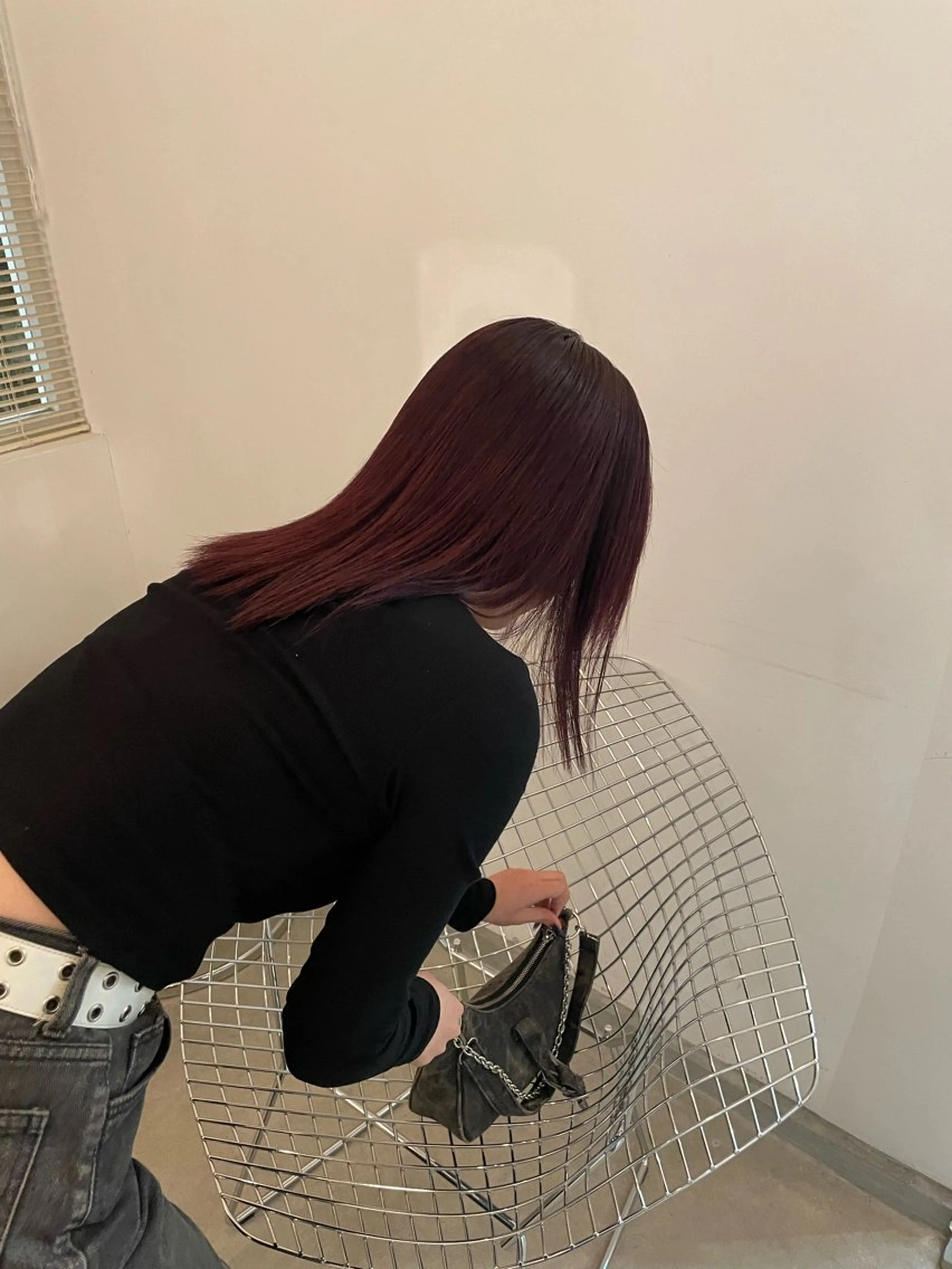 セミロング カラー ブリーチ ブリーチなしカラー レッドカラー HITOMI 福岡パーマのヘアスタイル