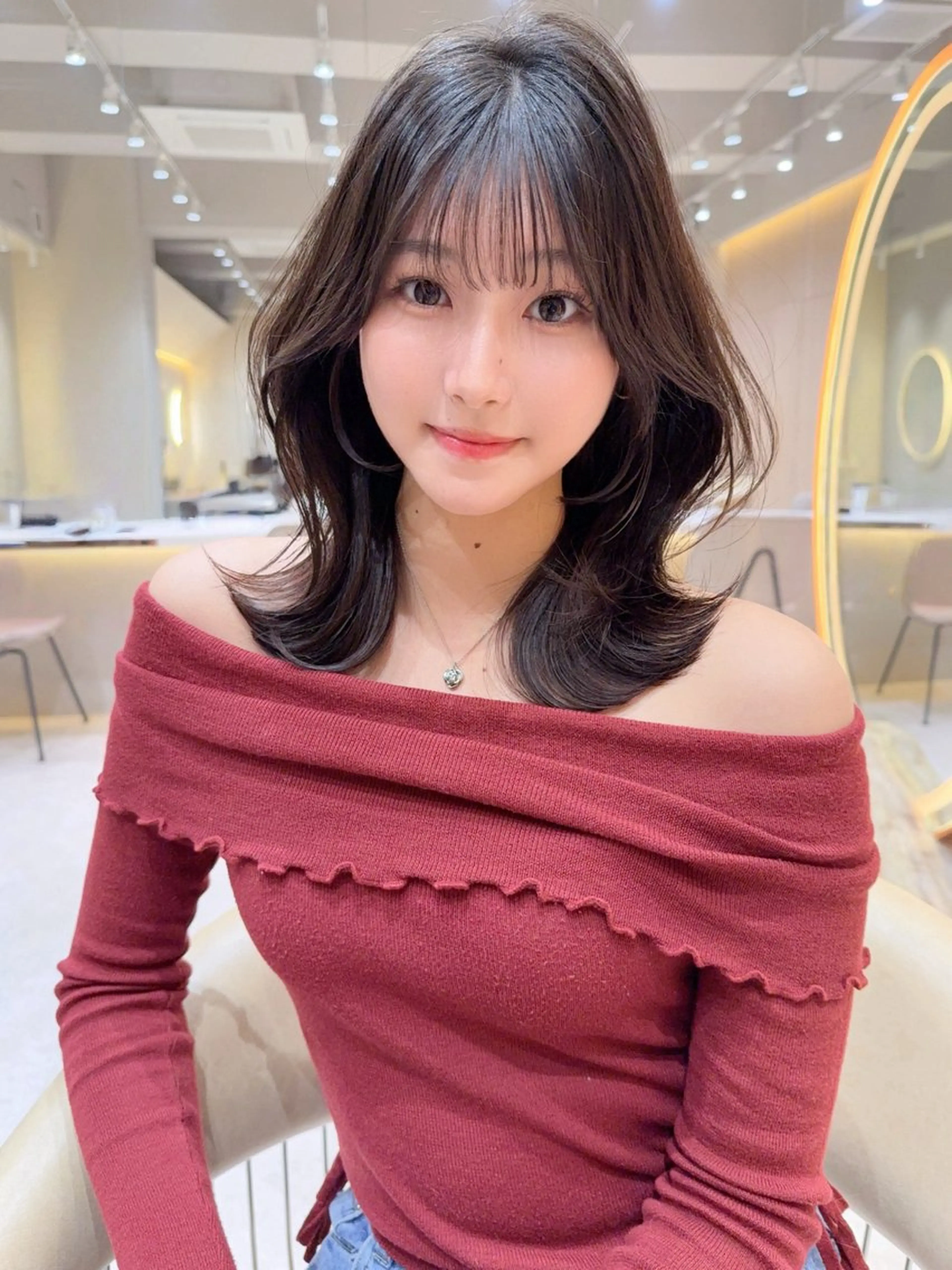 ミディアム カラー カット ヘアカラー トリートメント レイヤー❣️縮毛矯正 川村利幸のヘアスタイル