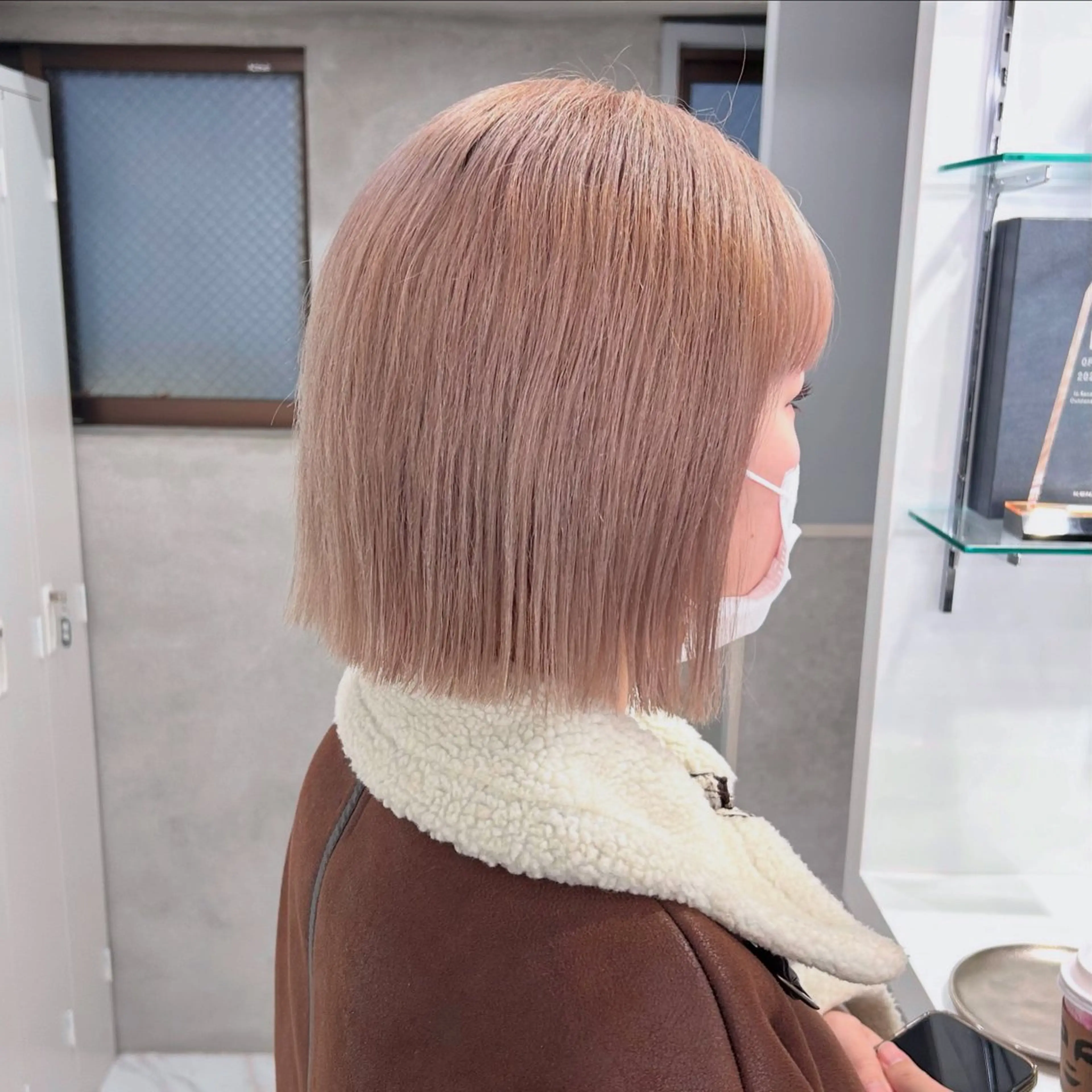 ショート カラー ボブ カット ヘアカラー トリートメント shizuna/天神 /メンズ/ボブのヘアスタイル