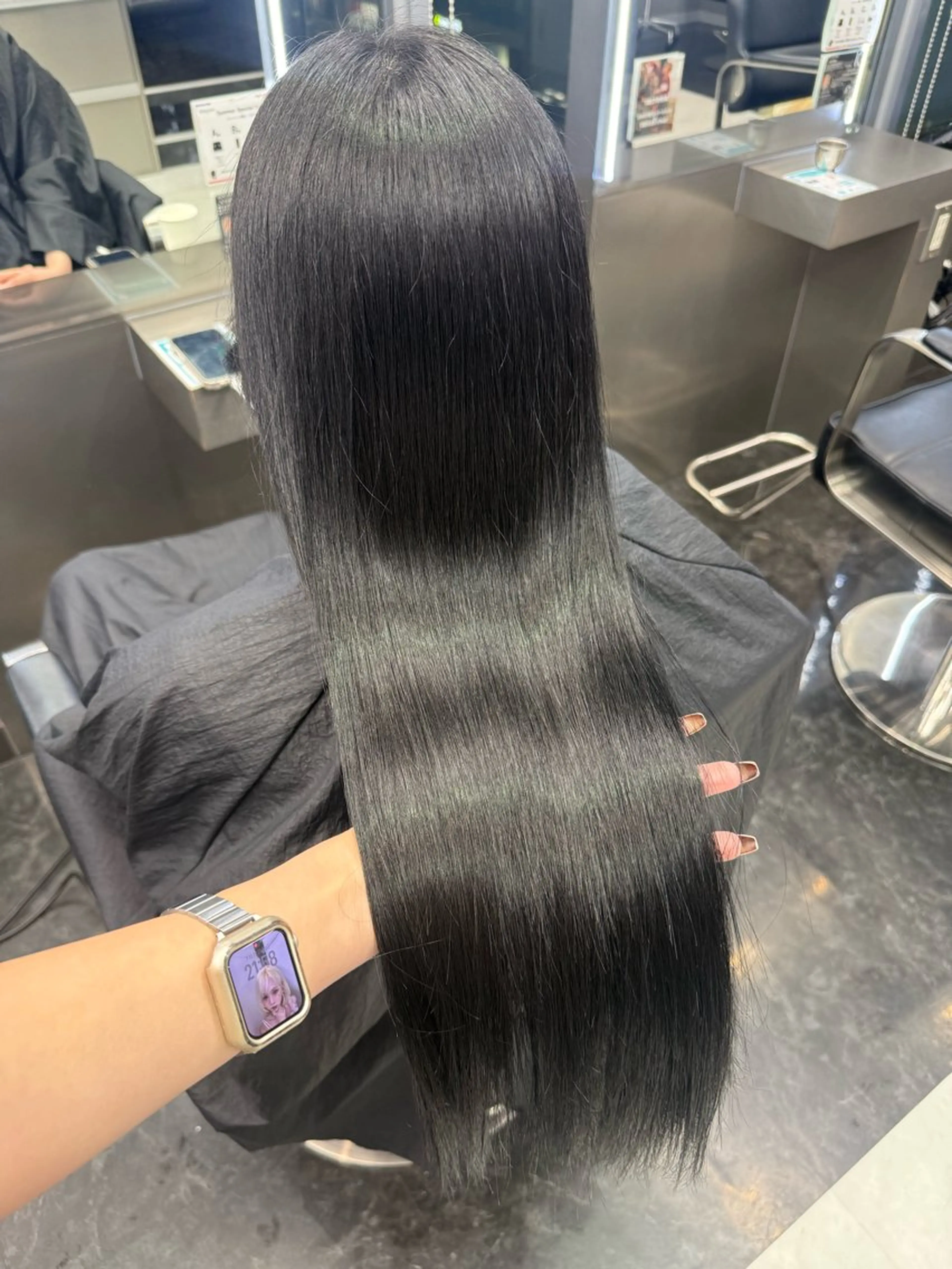 ロング カラー ヘアアレンジ カット ヘアカラー トリートメント ヘアセット 韓国ヘア🖤/透明感 shihoのヘアスタイル