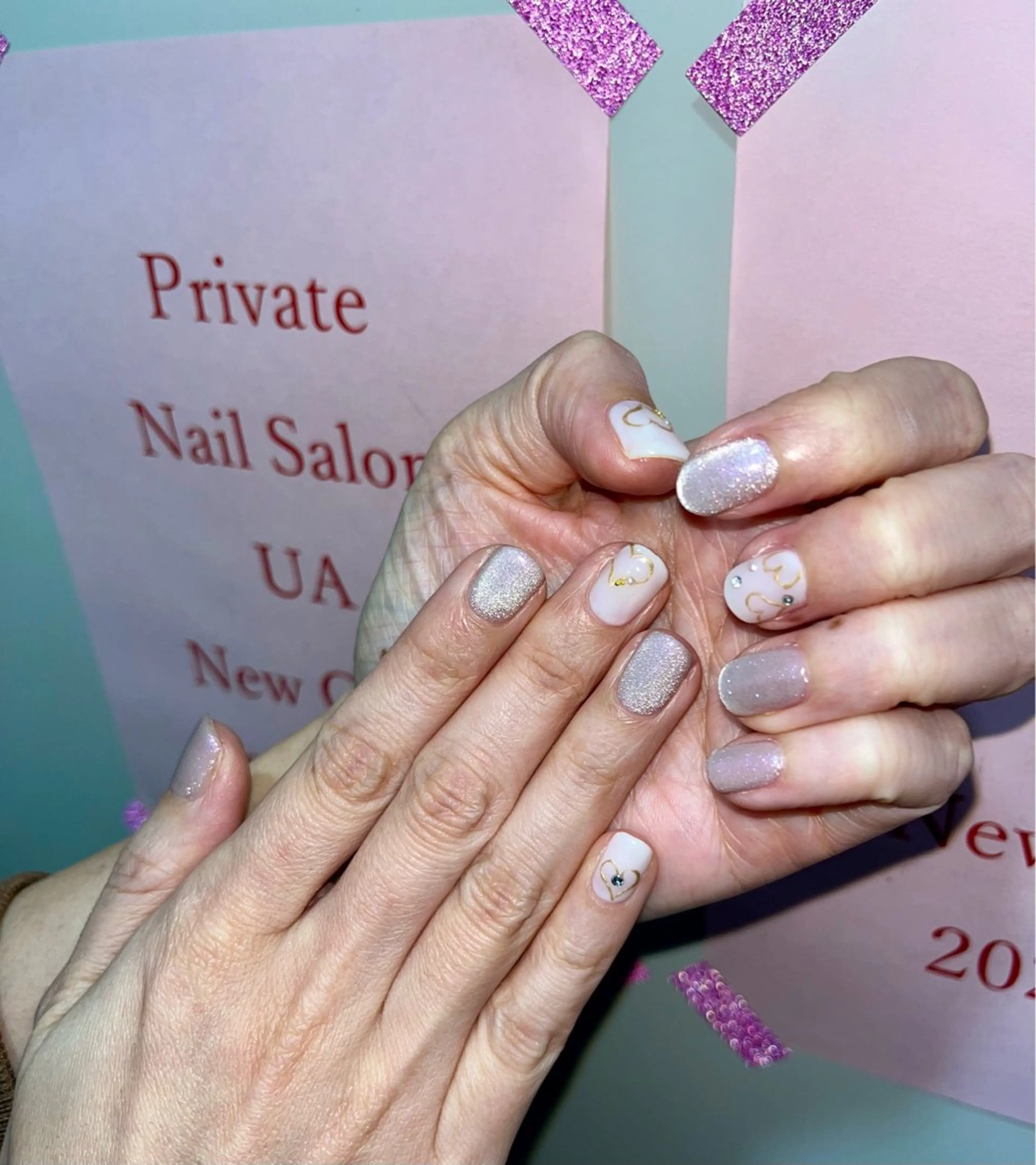 ネイル アートネイル ハート NailByua 武蔵新城徒歩4分のネイルデザイン