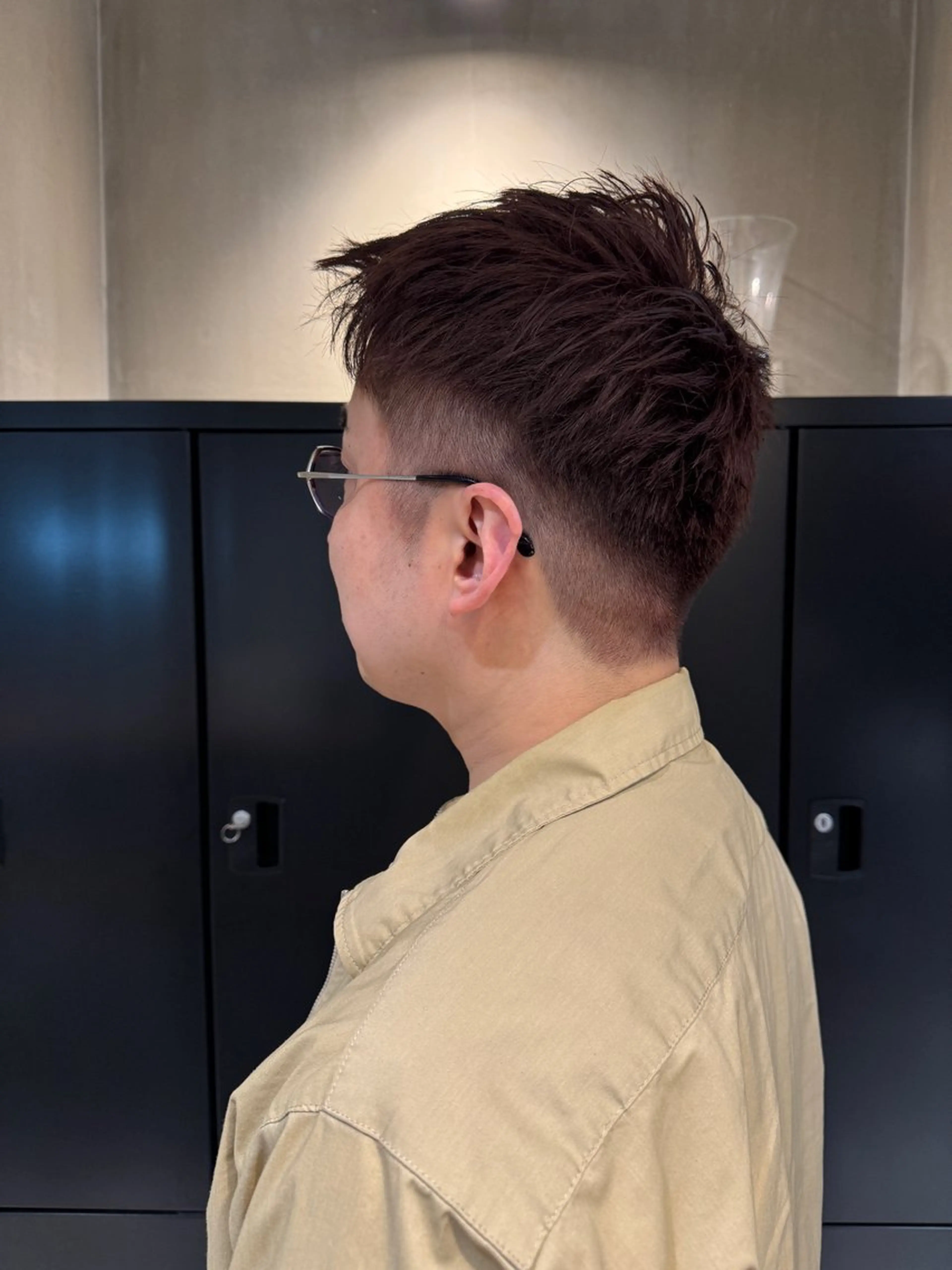 カラー メンズ ブラウンカラー オレンジ オレンジブラウン 岡田 渚のヘアスタイル