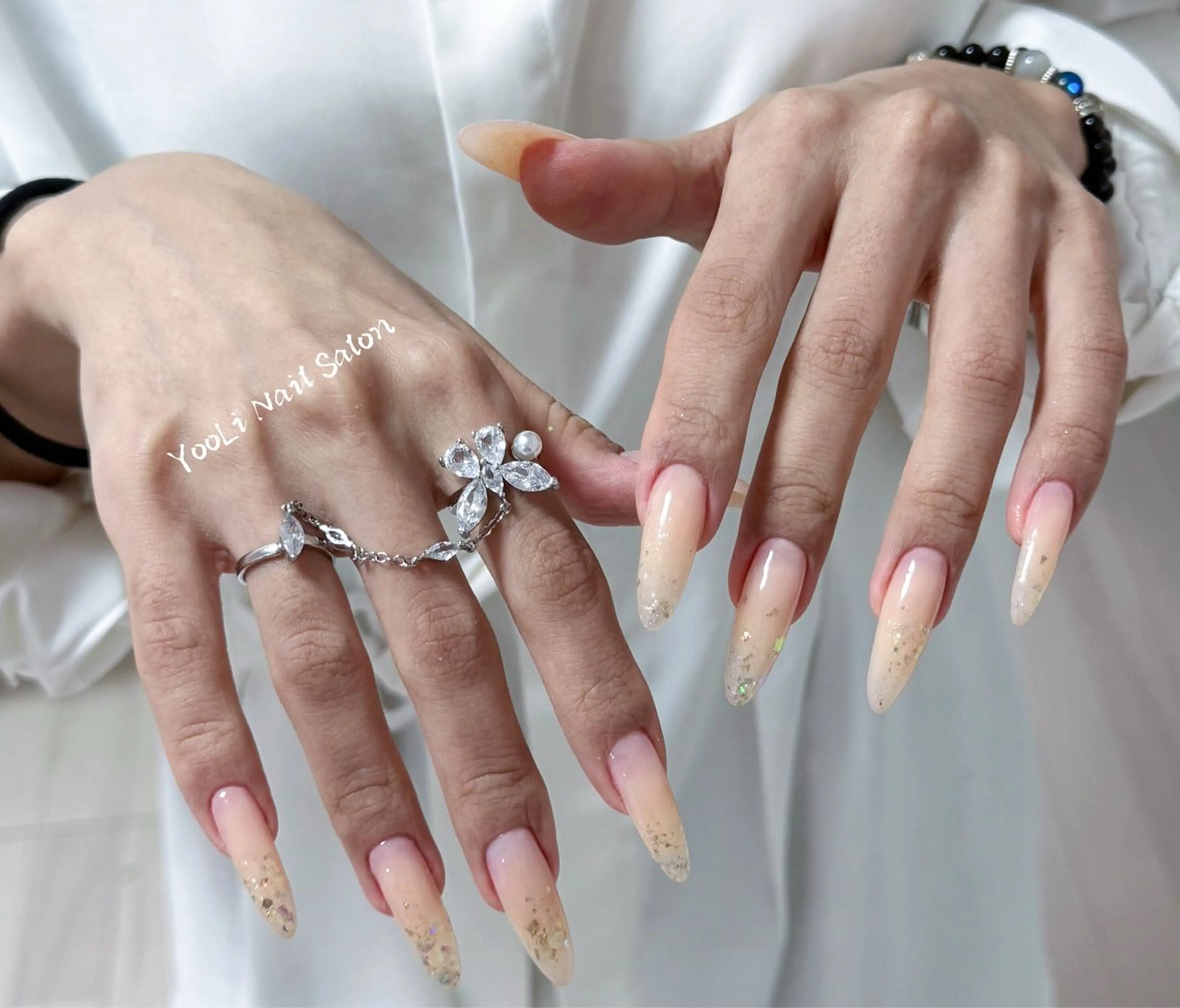 ネイル アートネイル オーロラネイル チークネイル フレンチネイル ガラスフレンチ 🎀🎀YooLi Nail Salonのネイルデザイン