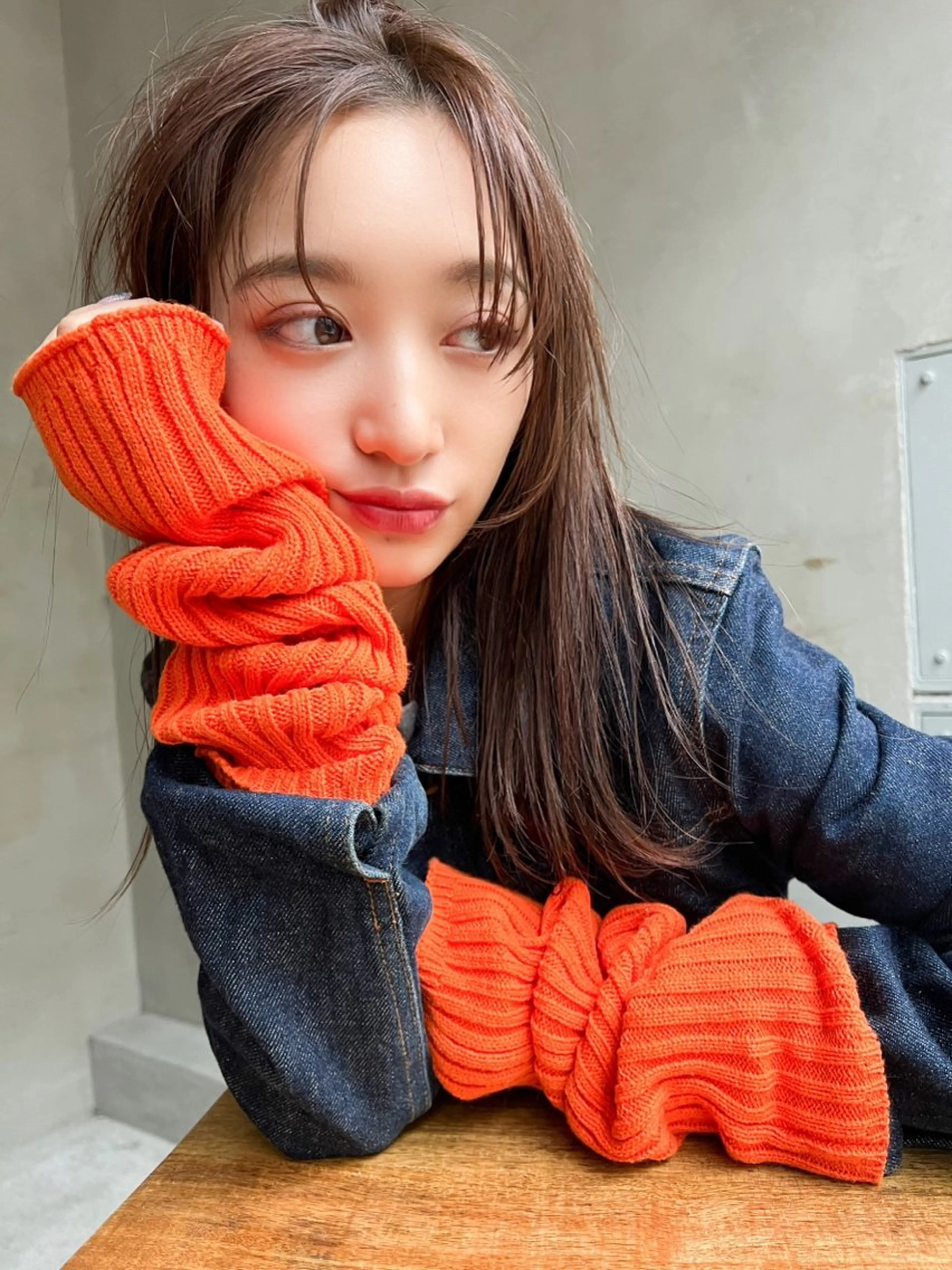 ミディアム カラー パーマ カット ヘアカラー トリートメント ヘアセット 透明感/オリーブ/ グレージュ/YUKAのヘアスタイル