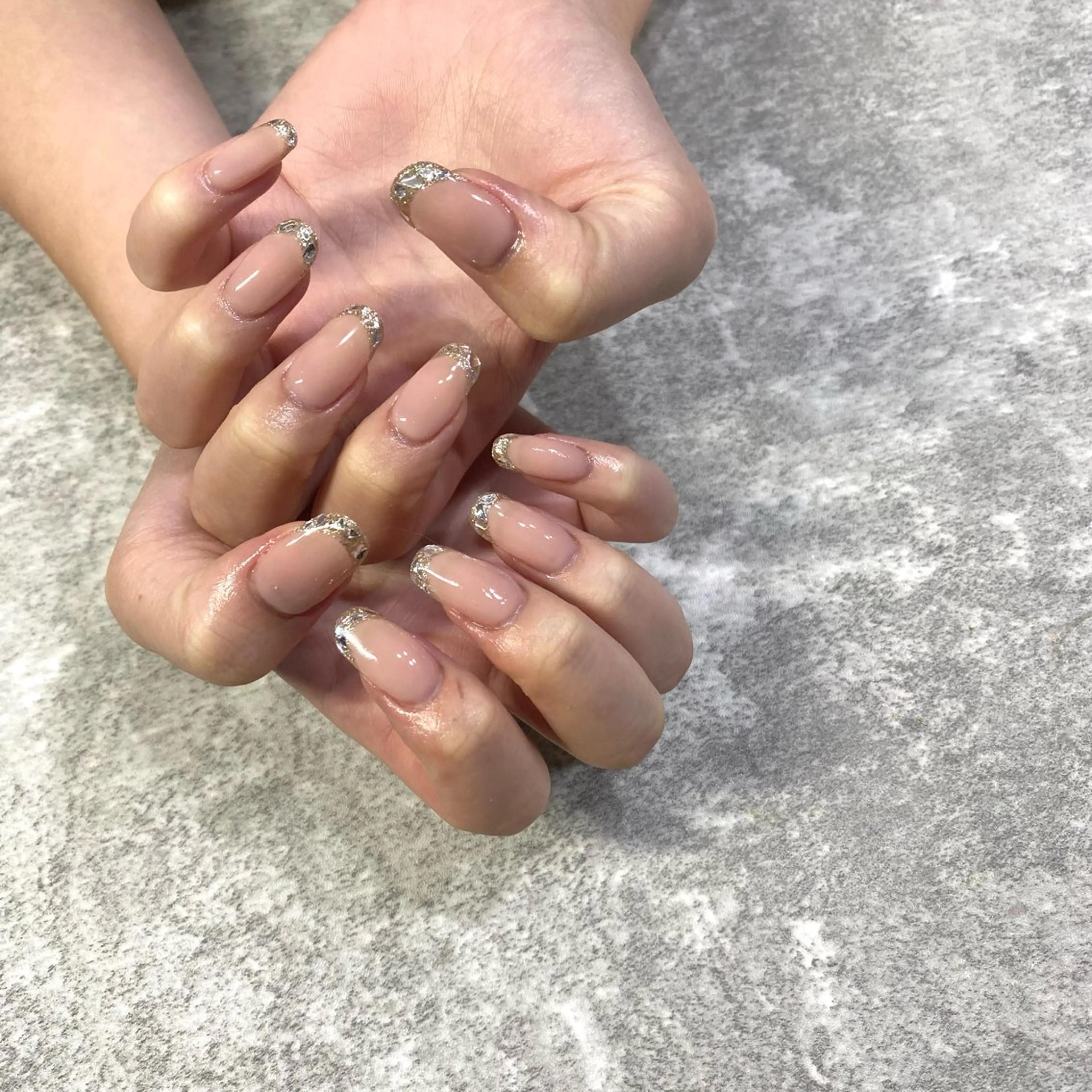 ネイル フレンチネイル ガラスフレンチ ハンドネイル ★Rinail... .のネイルデザイン