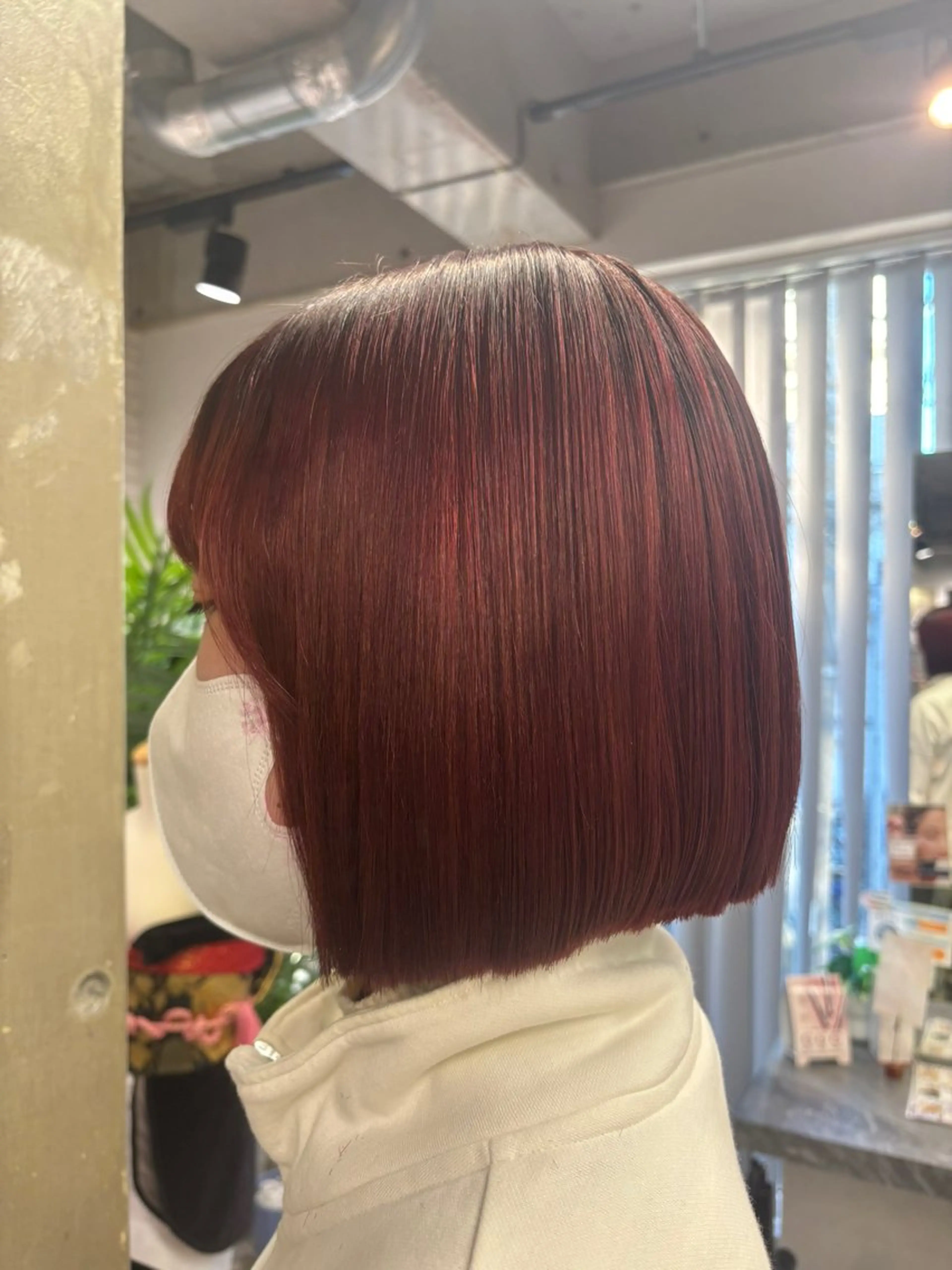 ミディアム レッドブラウン 透明感カラー/メンズ カット/KOIROのヘアスタイル