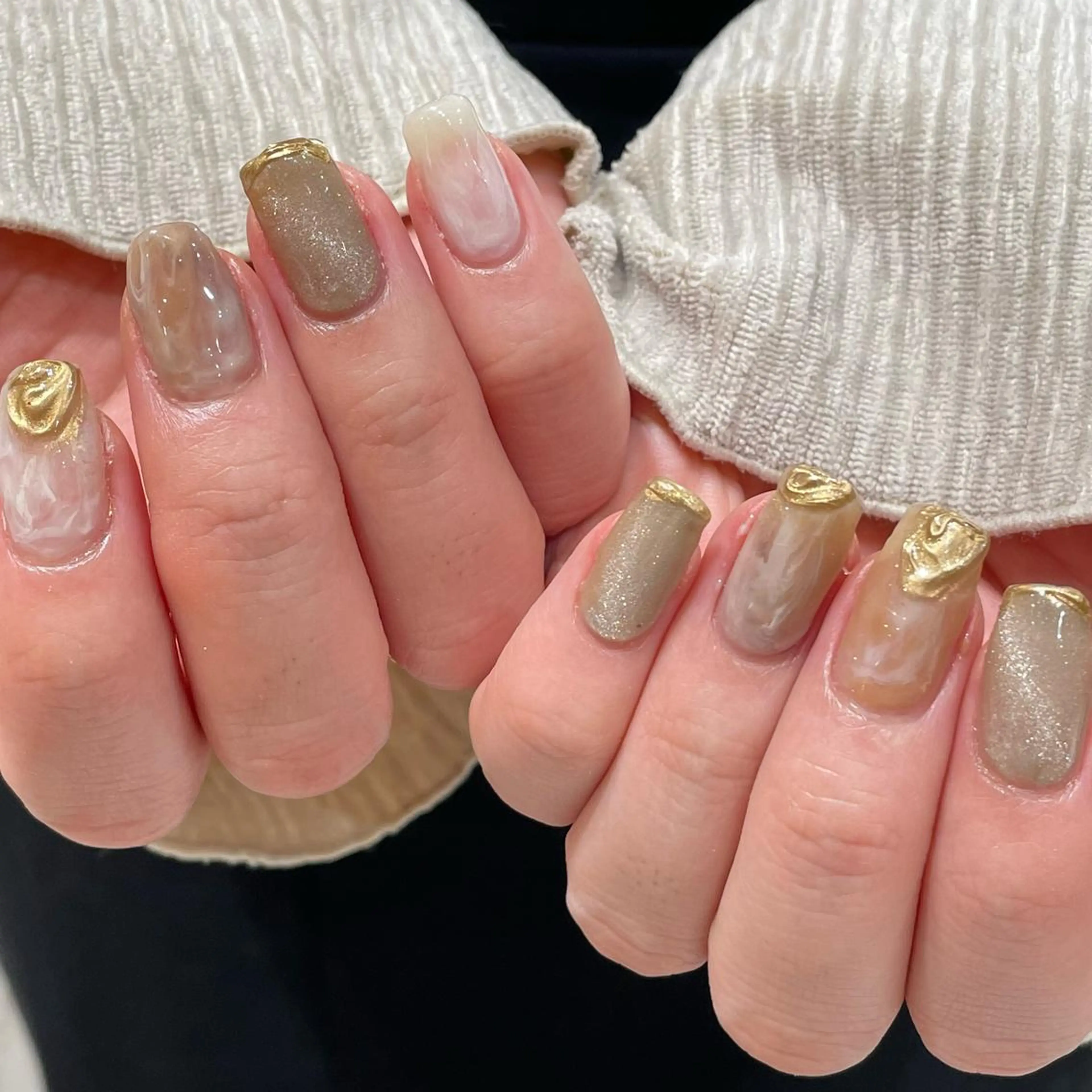 ネイル ハンドネイル 淡色ネイル 🎀moeのネイルデザイン