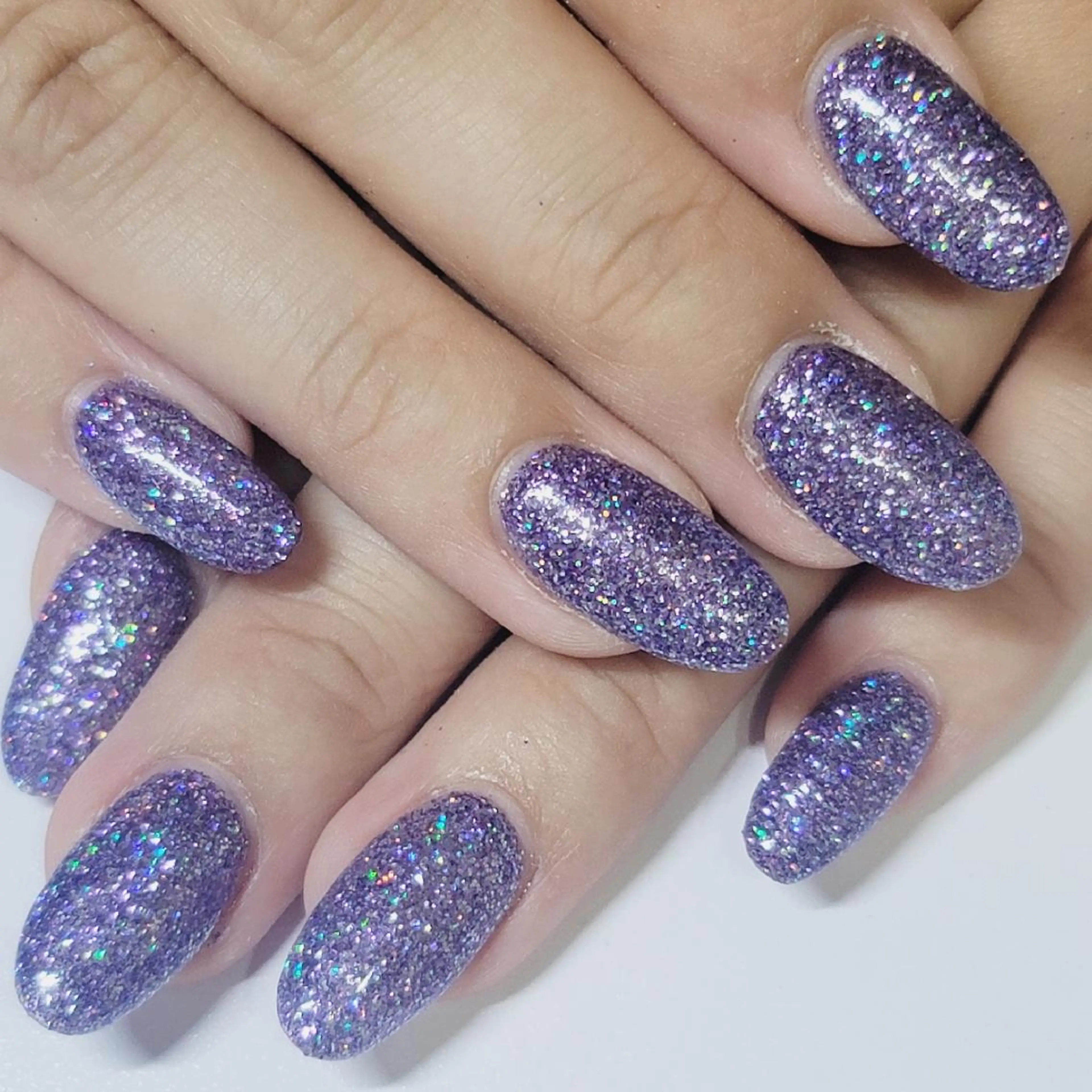 ネイル オーロラネイル ラメ(グリッター) ワンカラーネイル パープル ハンドネイル よしだ ひろきのネイルデザイン