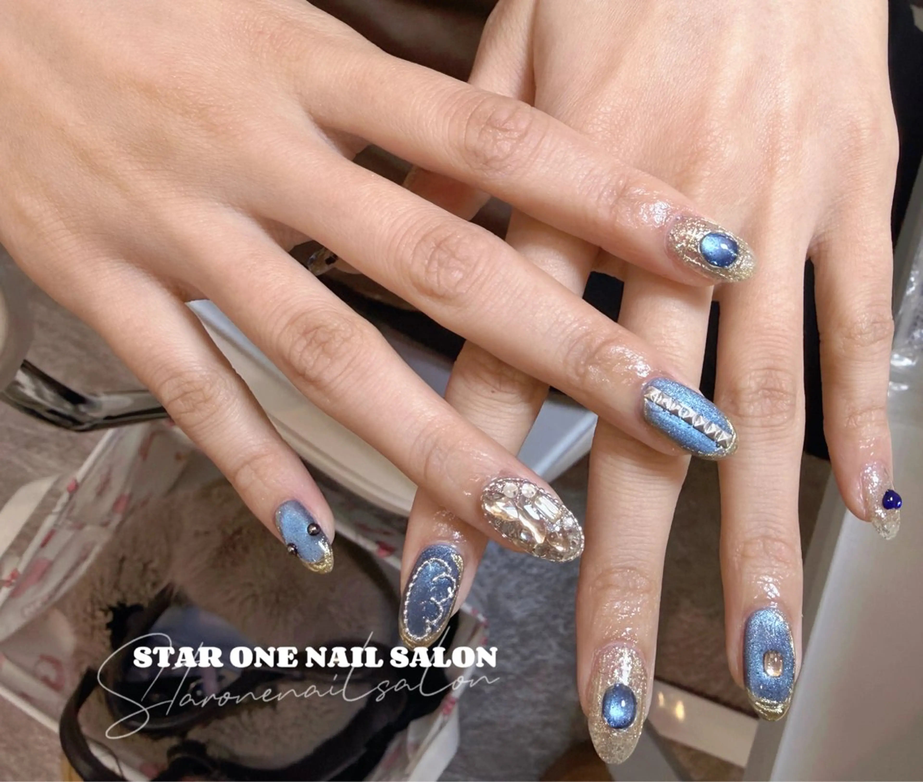 ネイル ハンドネイル 星 あみのネイルデザイン