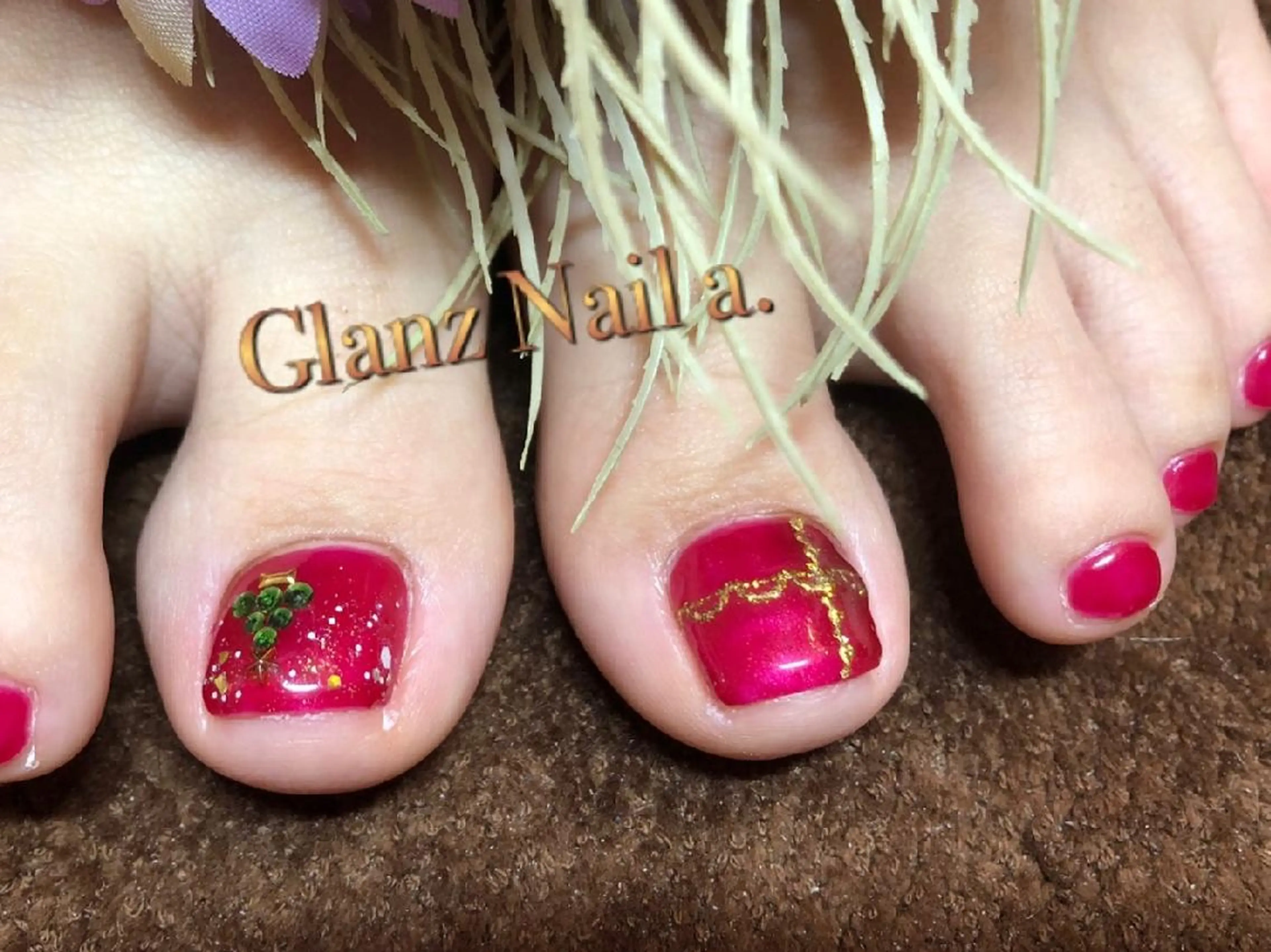 ネイル フットネイル 冬ネイル クリスマス Glanz  Nail aのネイルデザイン