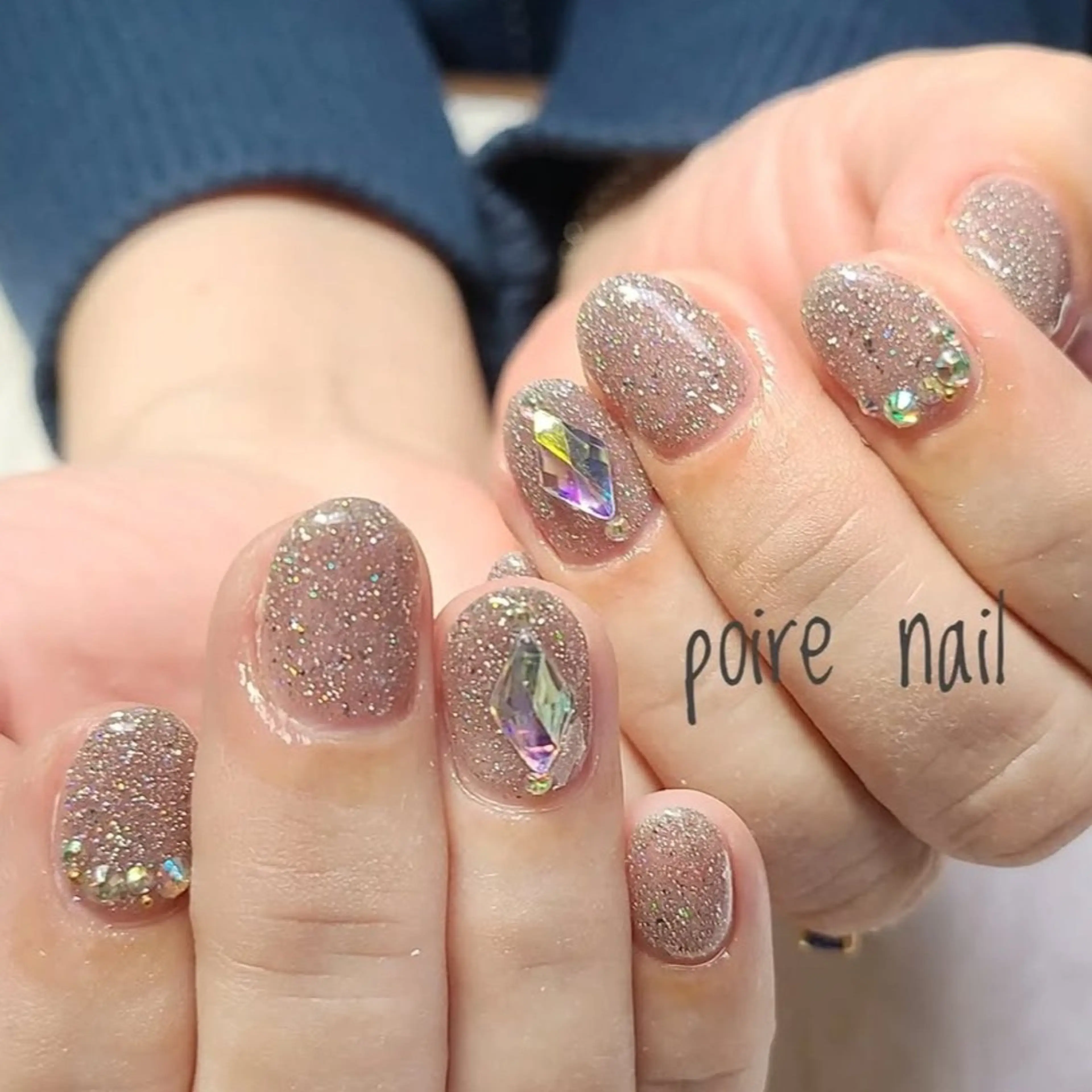 ネイル ストーンネイル ハンドネイル ポワールネイル ともみのネイルデザイン
