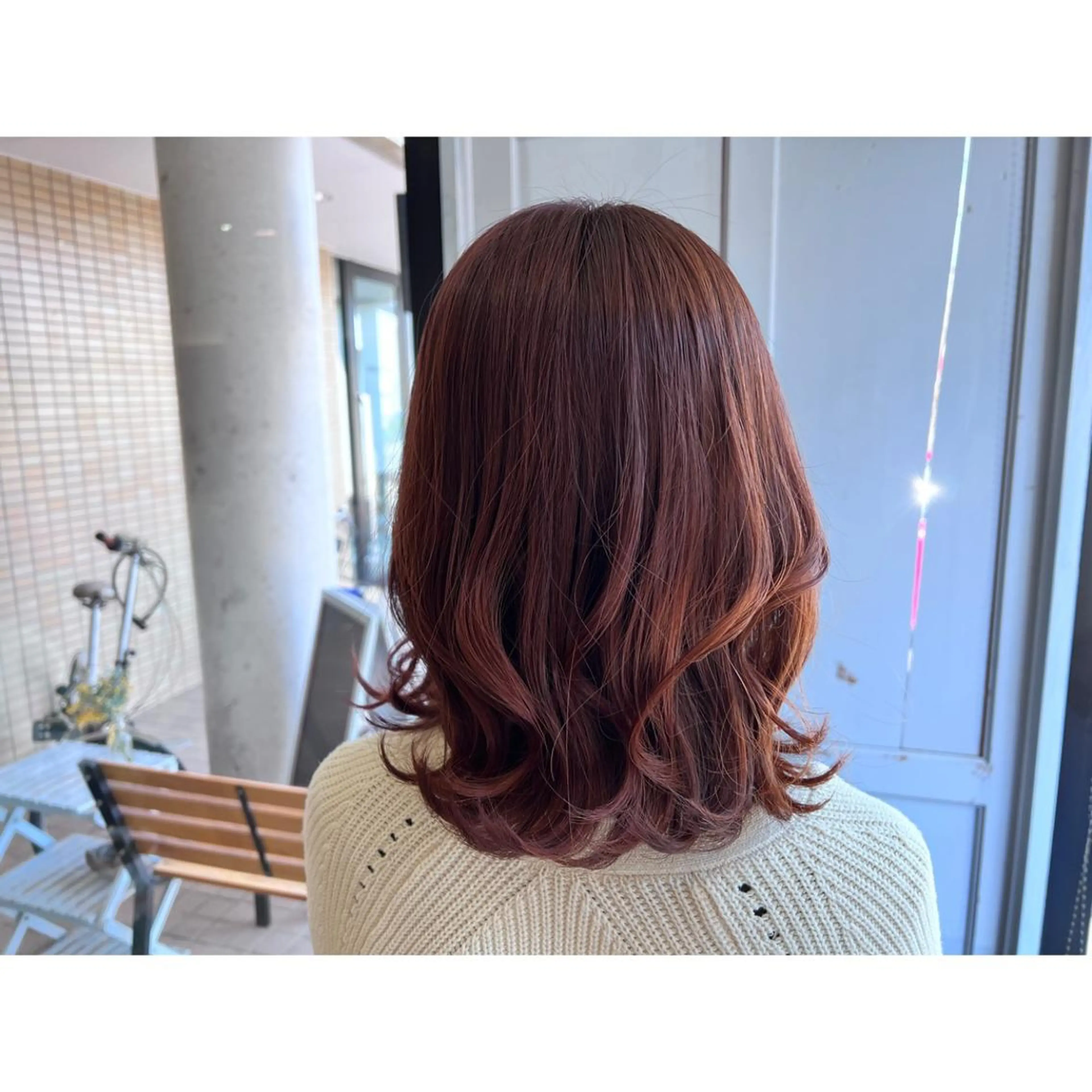 セミロング カラー ピンクカラー ヘアカラー トリートメント ツキダテ ユイのヘアスタイル