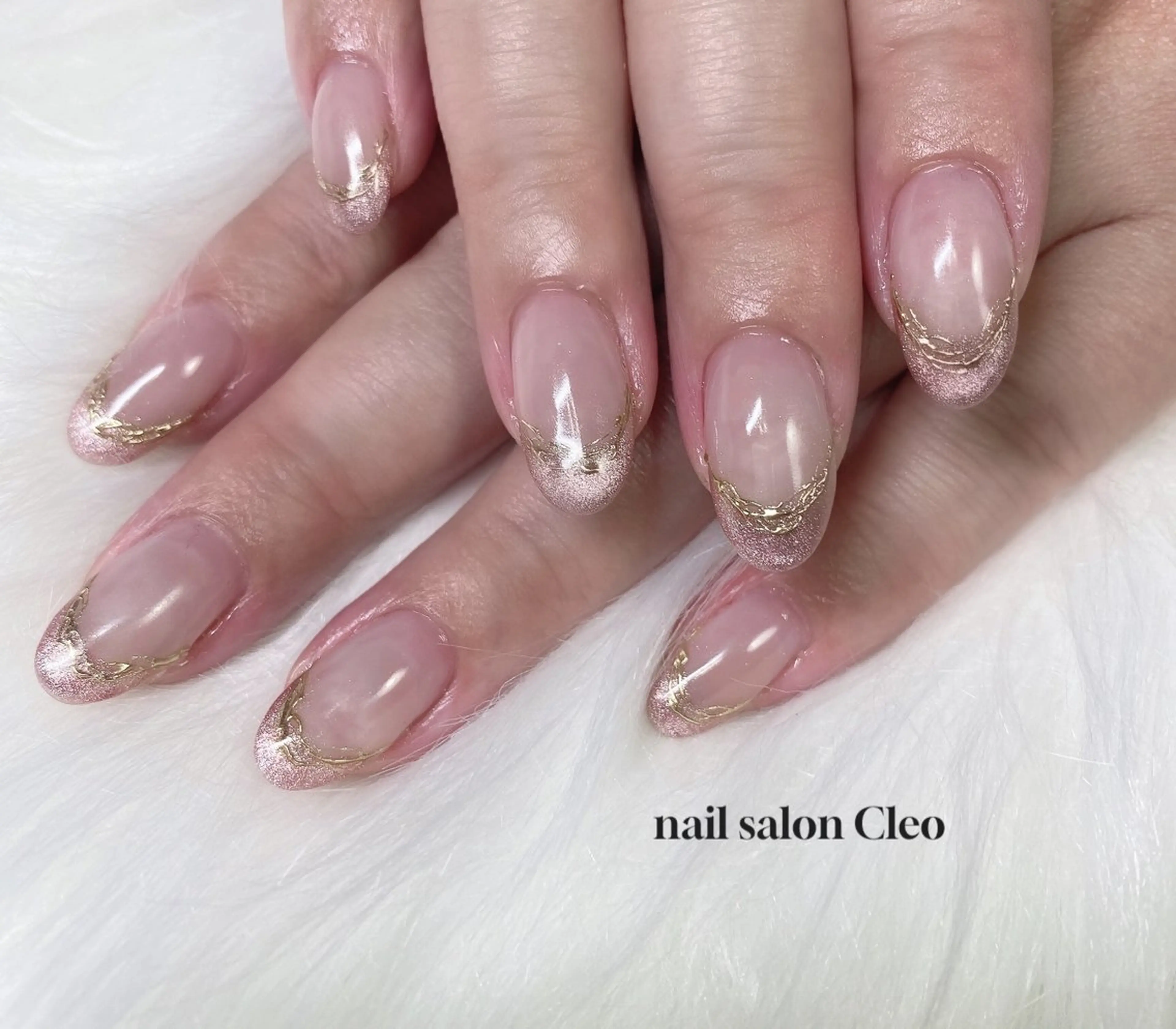 ネイル アートネイル フレンチネイル マグネットネイル マグネットフレンチ Cleo クレオのネイルデザイン