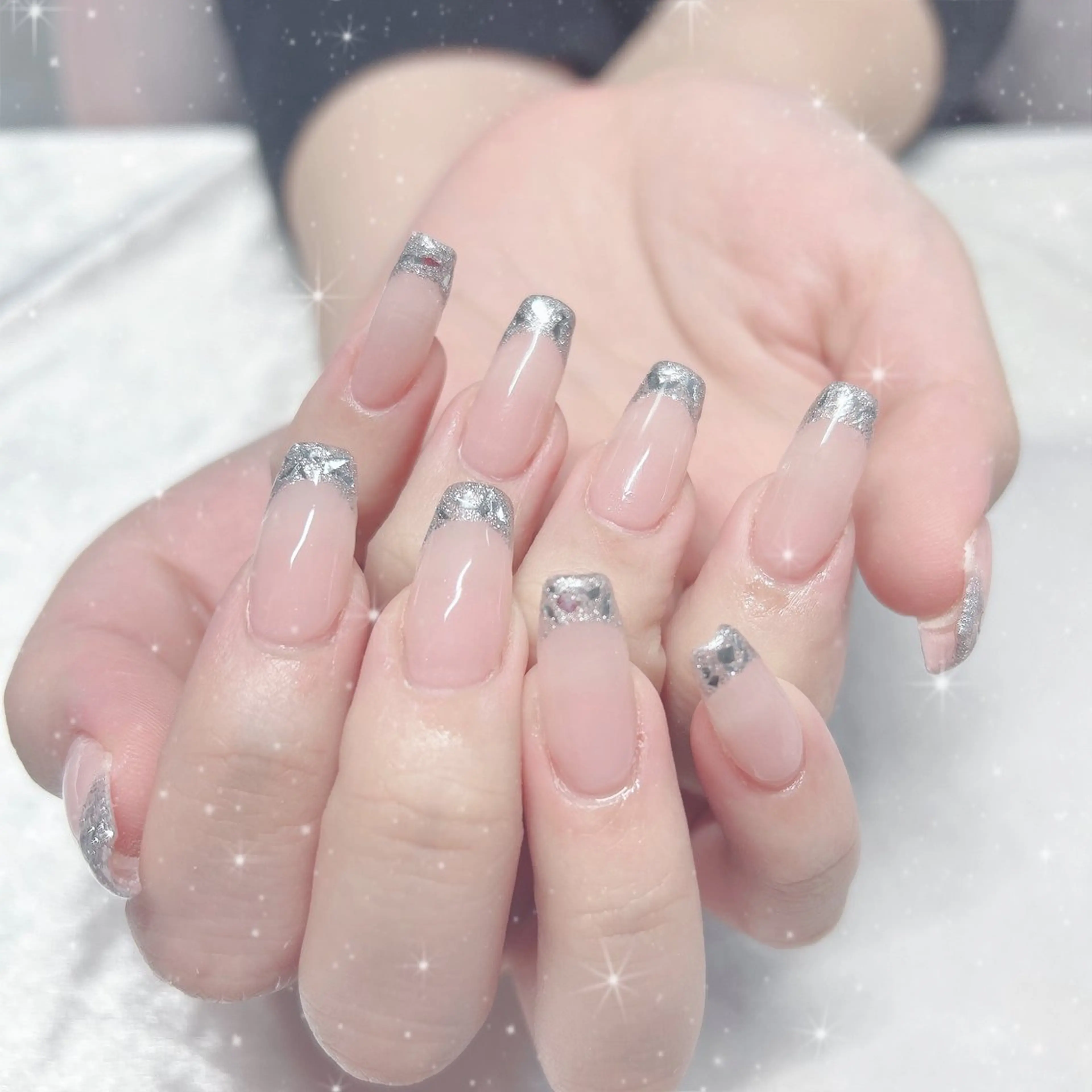 ネイル フレンチネイル ガラスフレンチ シンプルネイル Bestnail所属・Best Nail Yu🎀🫧のネイルデザイン