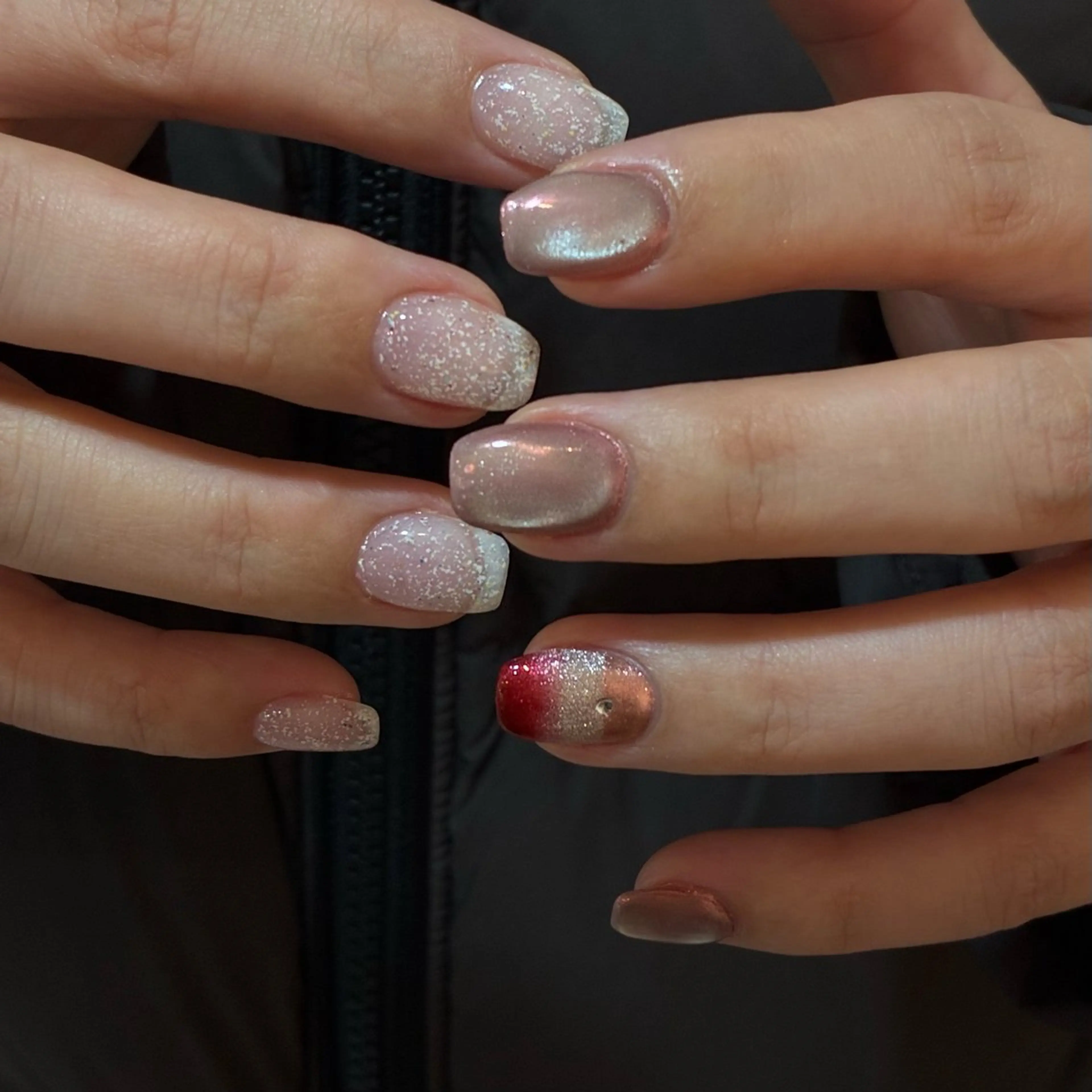 ネイル ミラーネイル ピンク tiffin Sanaのネイルデザイン