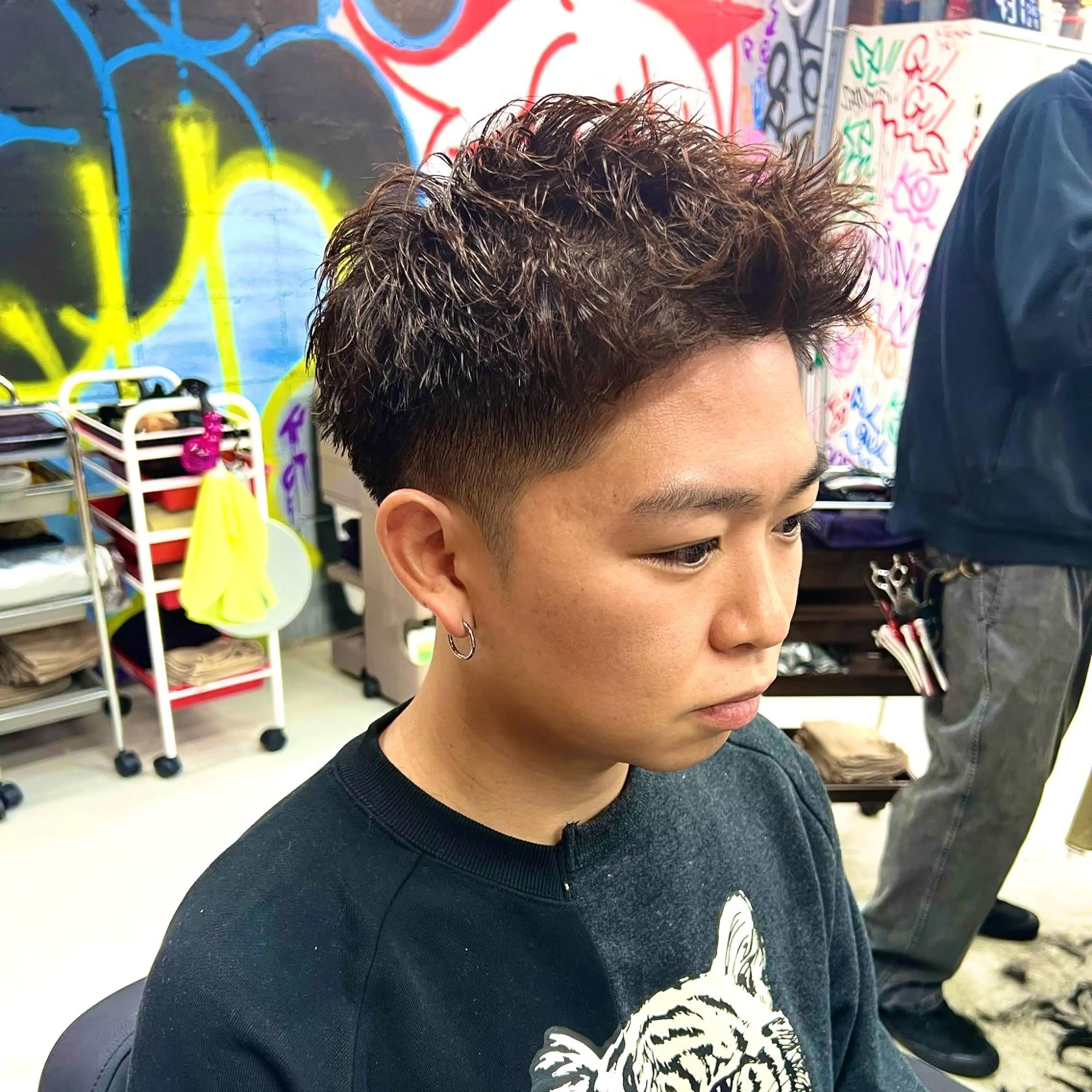 ショート カラー パーマ メンズ カット 錦糸町/Men's cutパーマ石川史弥のヘアスタイル