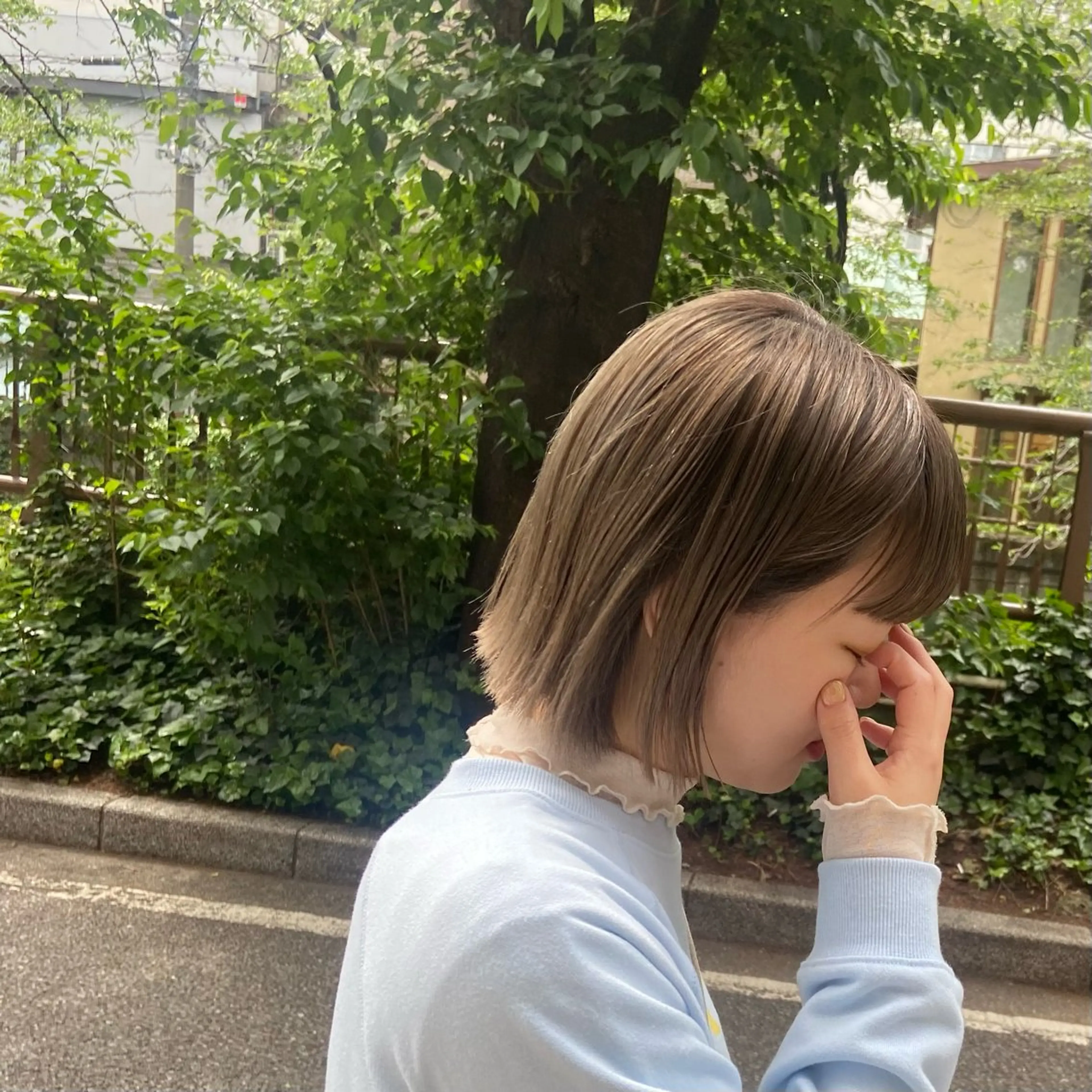 ショート カラー ベージュカラー オリーブベージュ ボブ ヘアカラー 🌙Ash中目黒 坪内沙月🌙のヘアスタイル