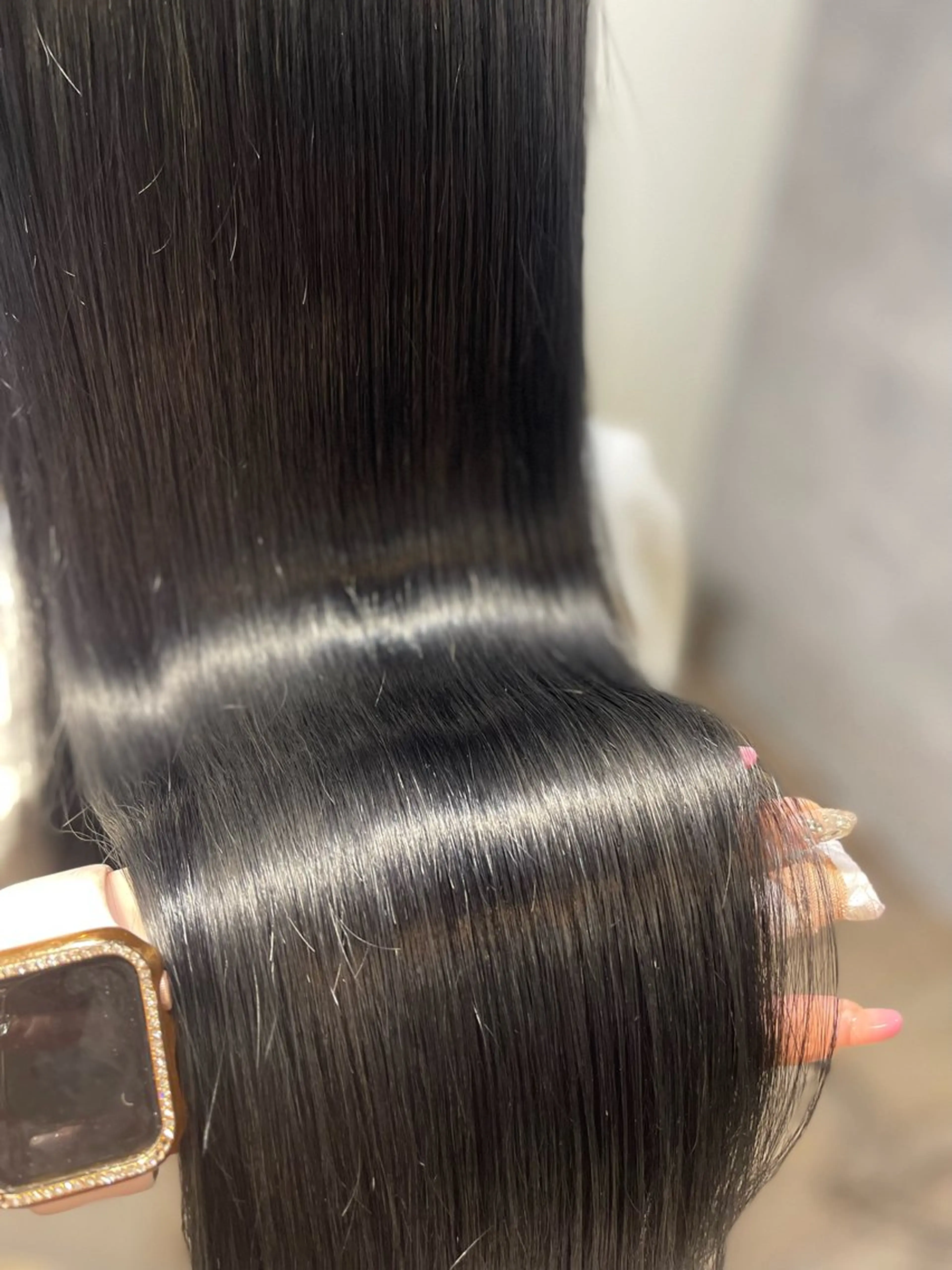 ロング カラー アディクシーカラー 黒髪 透明感カラー 愛　莉/大阪美容室 /ケア・艶カラーのヘアスタイル