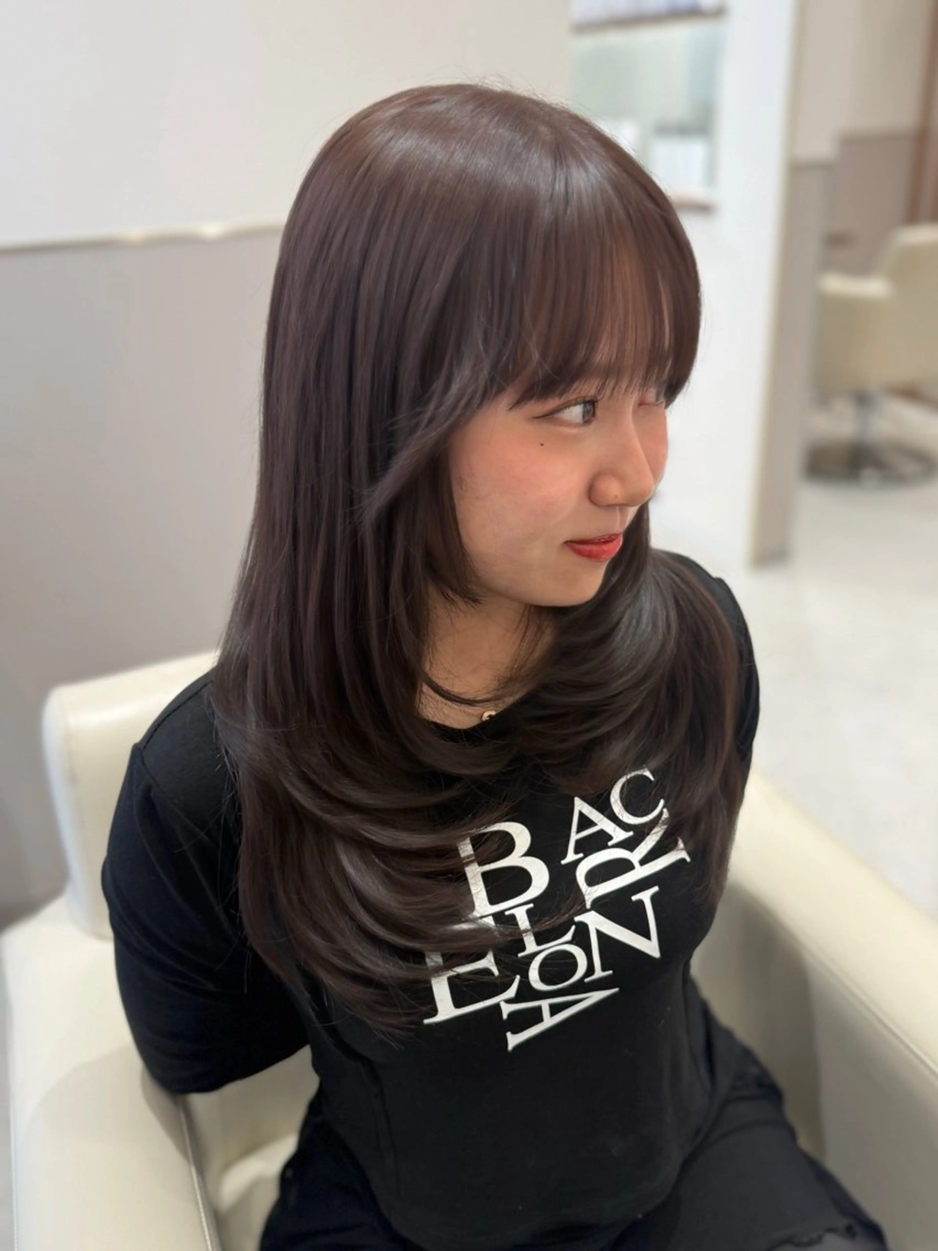 ロング 顔周りカット レイヤーカット 小顔カット カット トリートメント 岡嶋乃愛/layer cut🌈南船橋のヘアスタイル