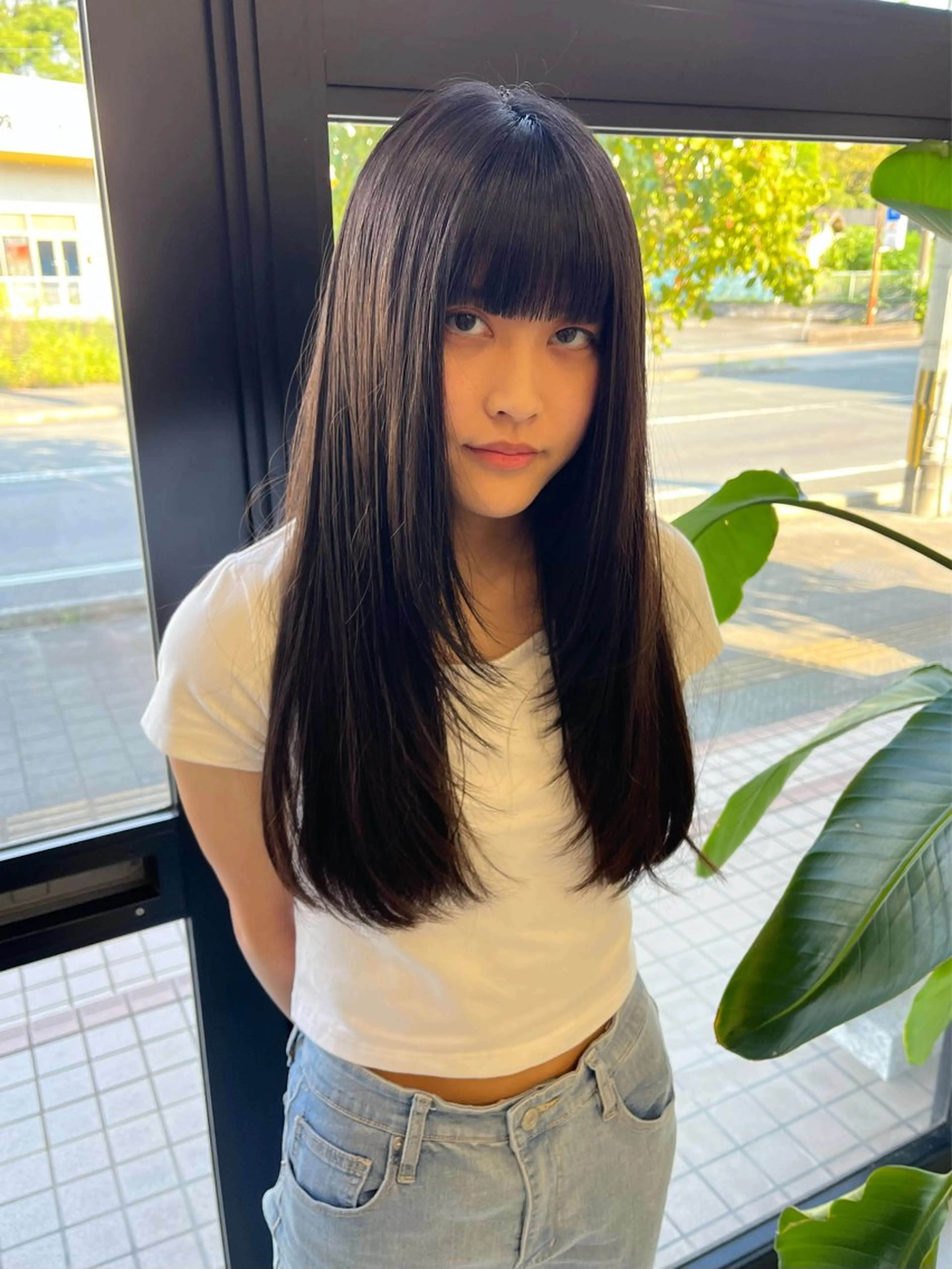 ロング ヘアアレンジ ボブ くびれヘア 顔まわりレイヤー ハイライト 髪質改善 カット umu.［韓国ヘア /ダウンパーマ］のヘアスタイル