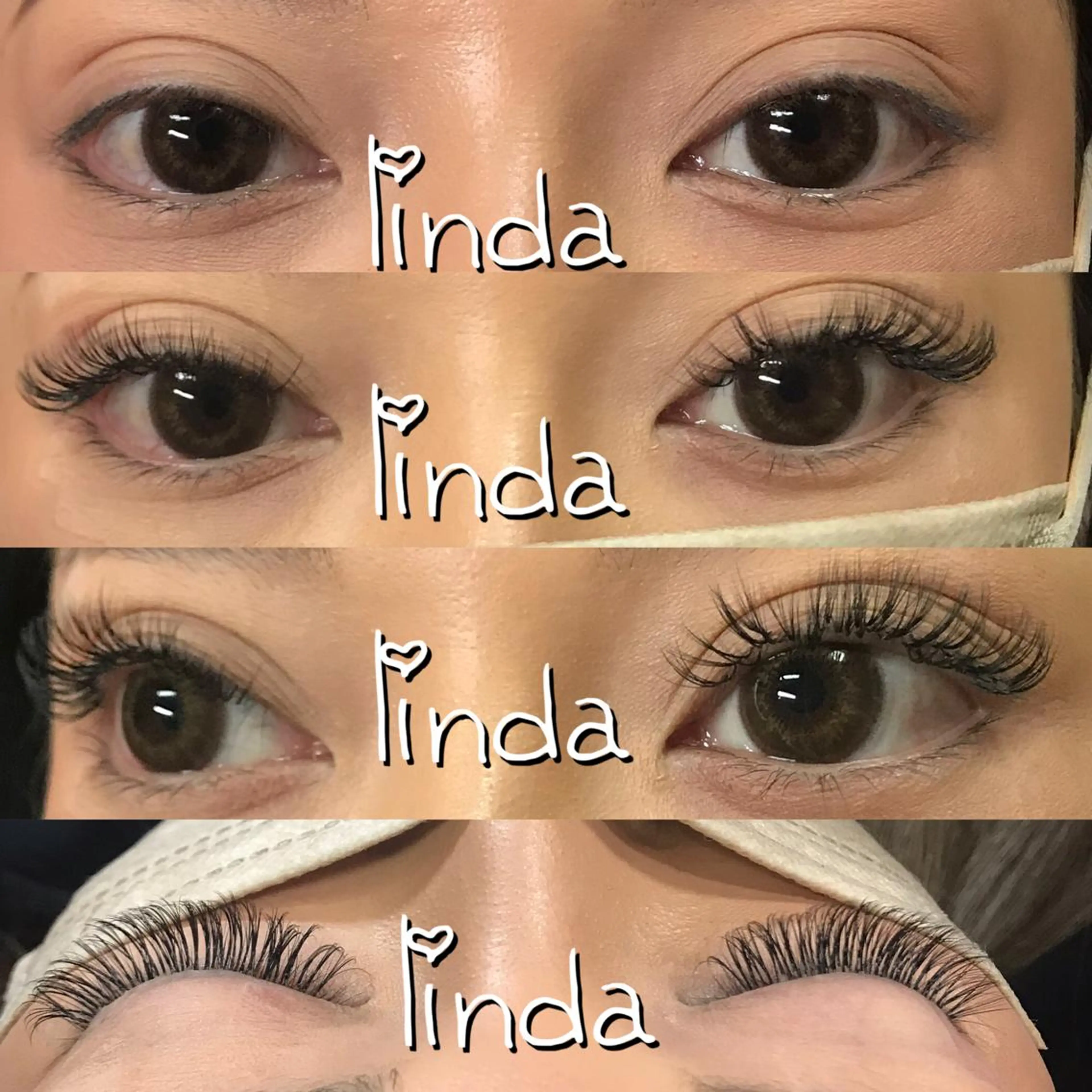 マツエク・マツパ 付け放題 ボリュームラッシュ linda lashesのマツエク・マツパデザイン