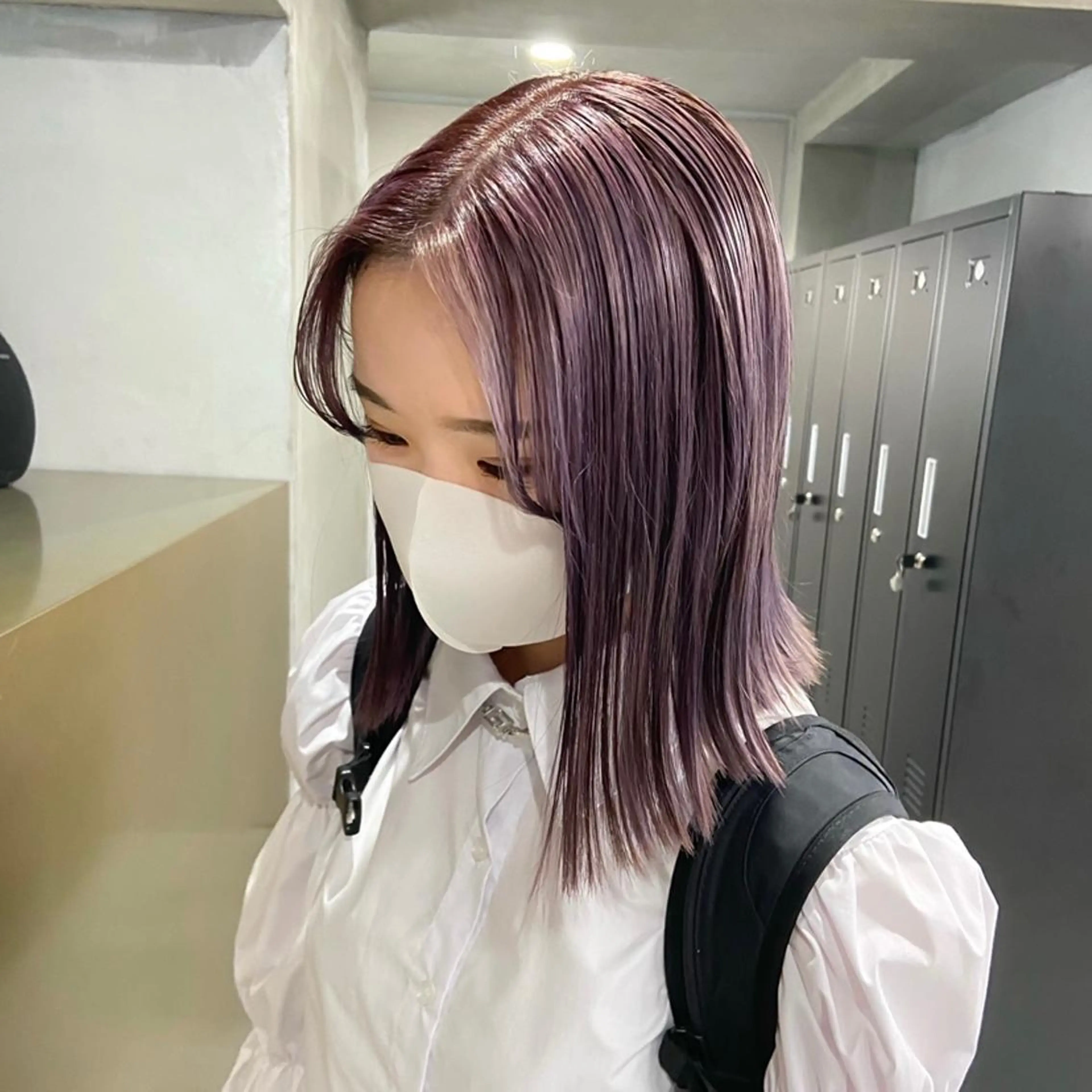セミロング カラー 透明感カラー ラベンダーカラー ヘアカラー yuna/ボブカット /ハイトーンカラーのヘアスタイル
