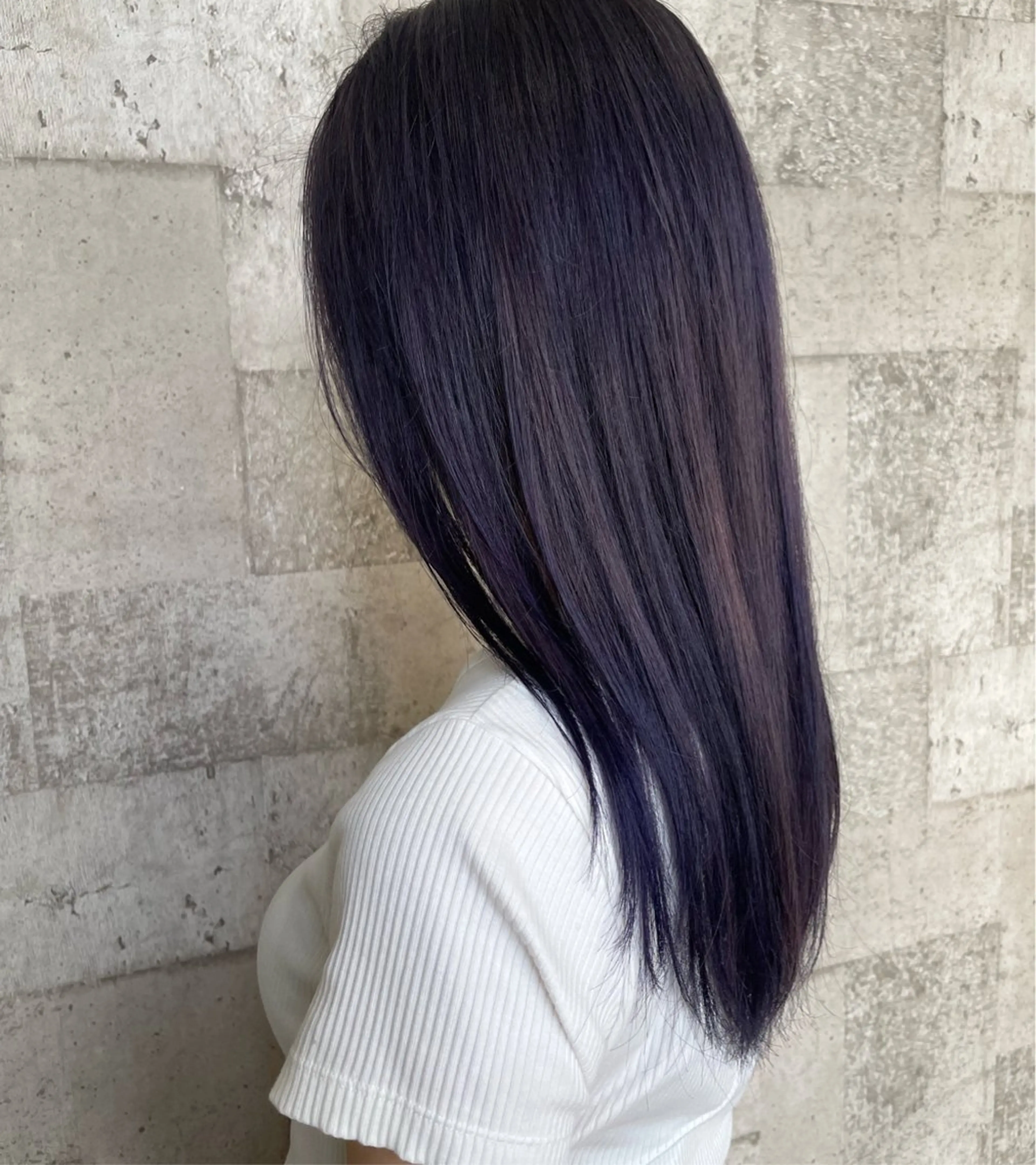 ロング カラー ブリーチ ブルーカラー ブルーパープル パープルカラー 🫧レイナ 🫧 ツヤ髪／艶カラー🫧のヘアスタイル