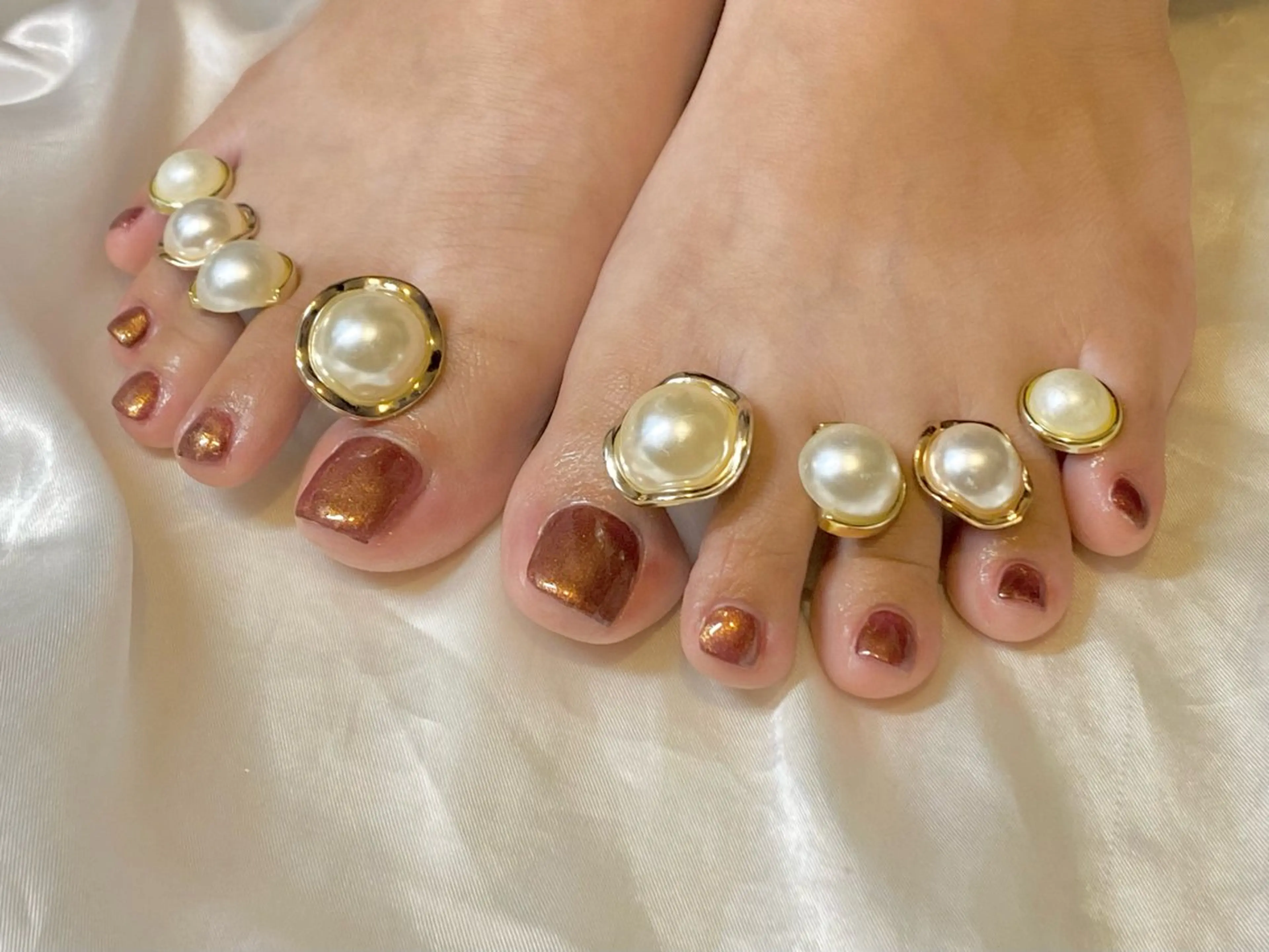 キッズ ネイル ブラウン フットネイル ワンカラーネイル フットネイル おうちネイルサロン RINAのその他イメージ