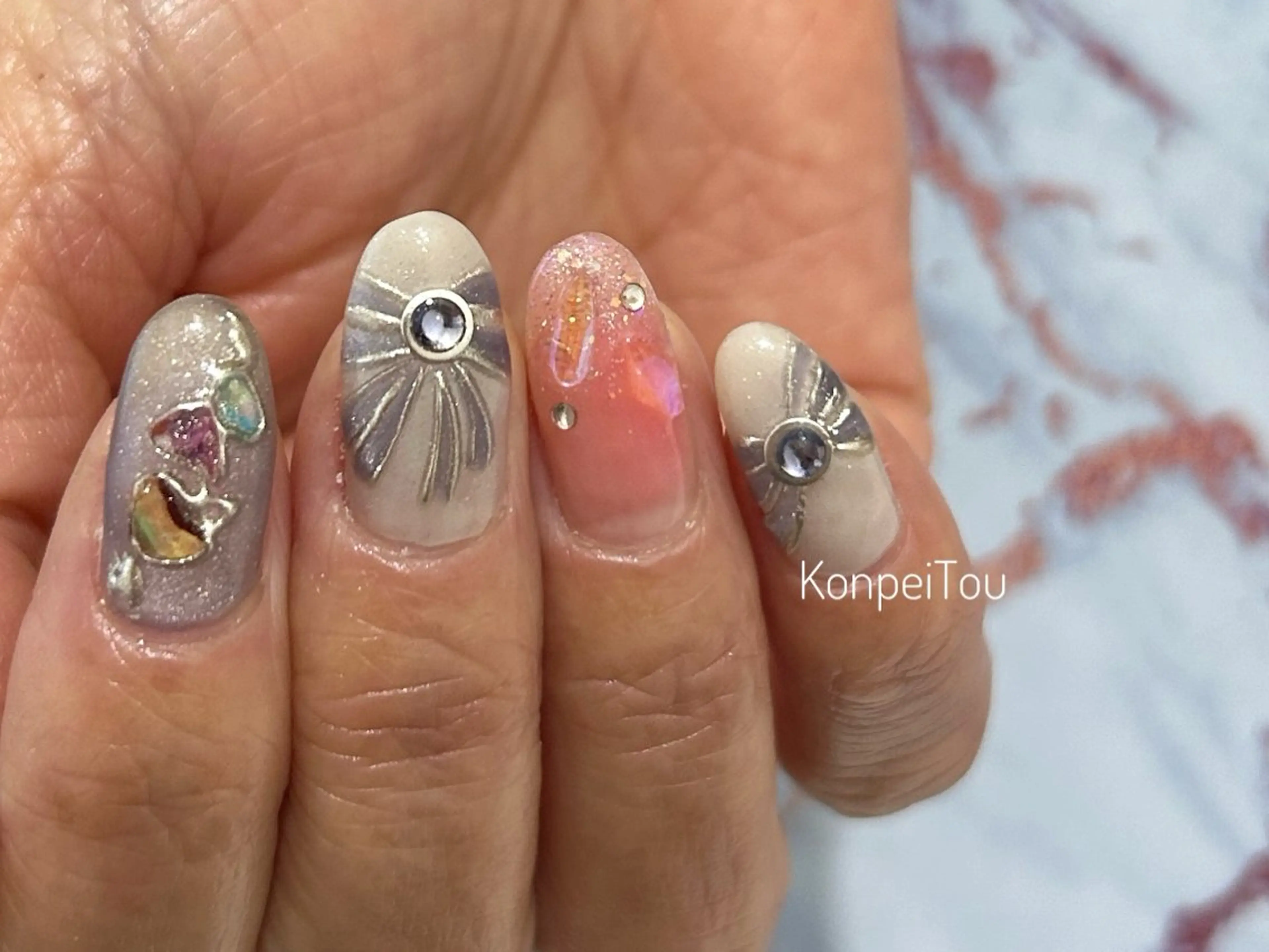 ネイル ハンドネイル おうちのネイルサロン konpeiTou〜こんぺいとう〜所属・おうちのネイルサロン KonpeiTouのネイルデザイン