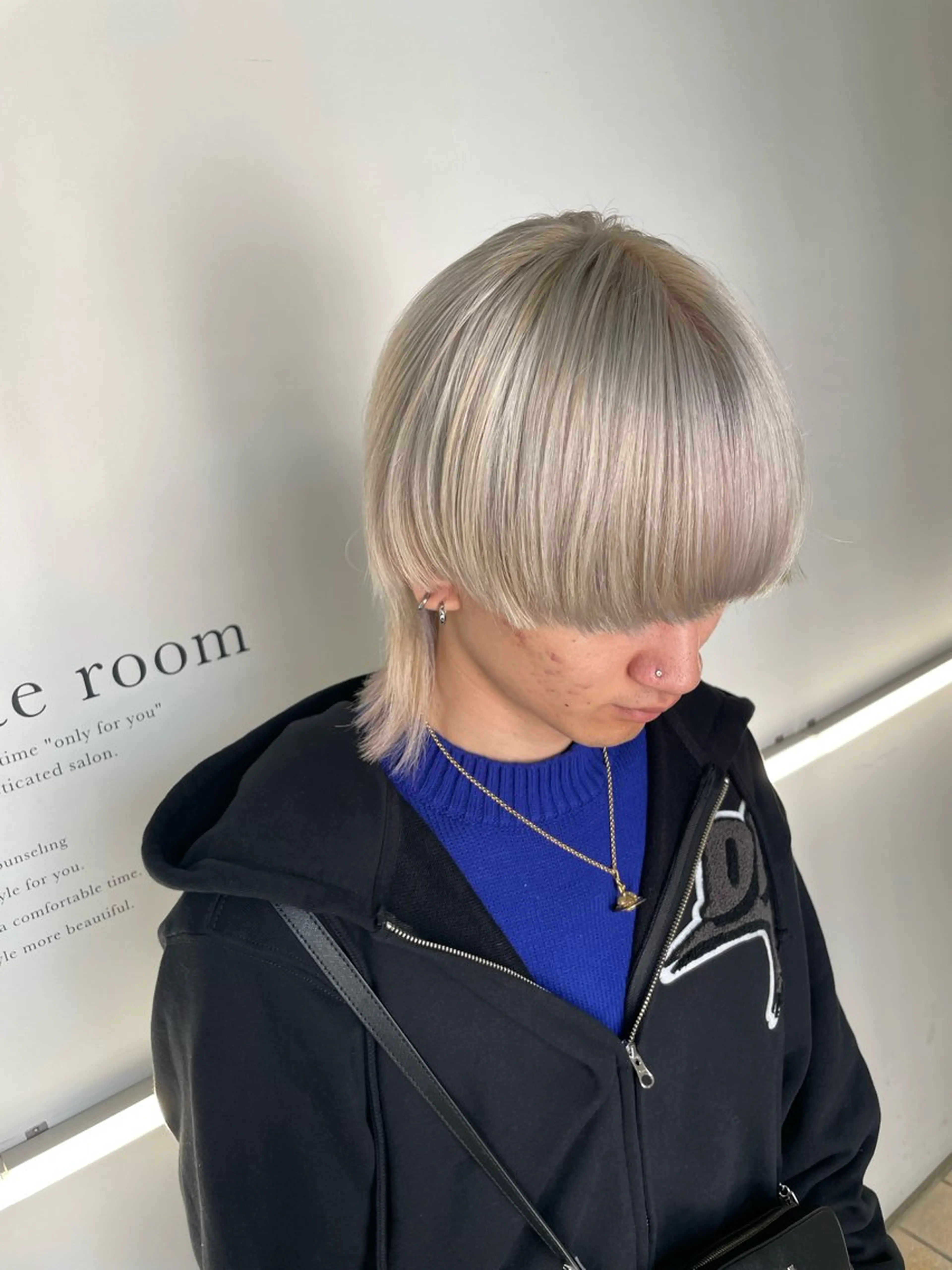 ショート カラー メンズ ヘアカラー トリートメント Lull (シェアサロンReco VIProom)所属・Lull1人美容室 バレイヤージュのヘアスタイル