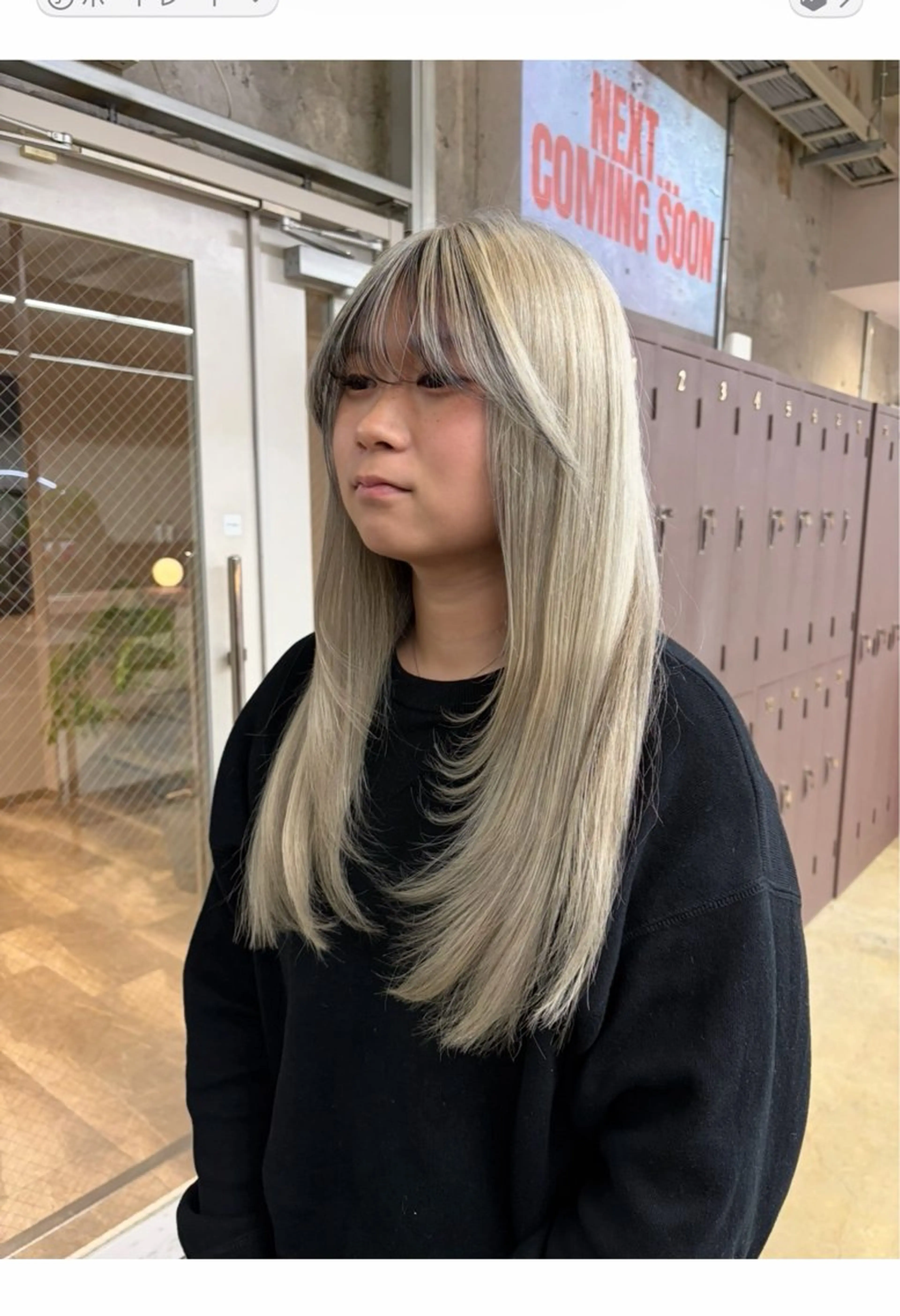 ロング カット ヘアカラー トリートメント 暖色カラー/オリーブ /ミニボブ/白柳美空のヘアスタイル