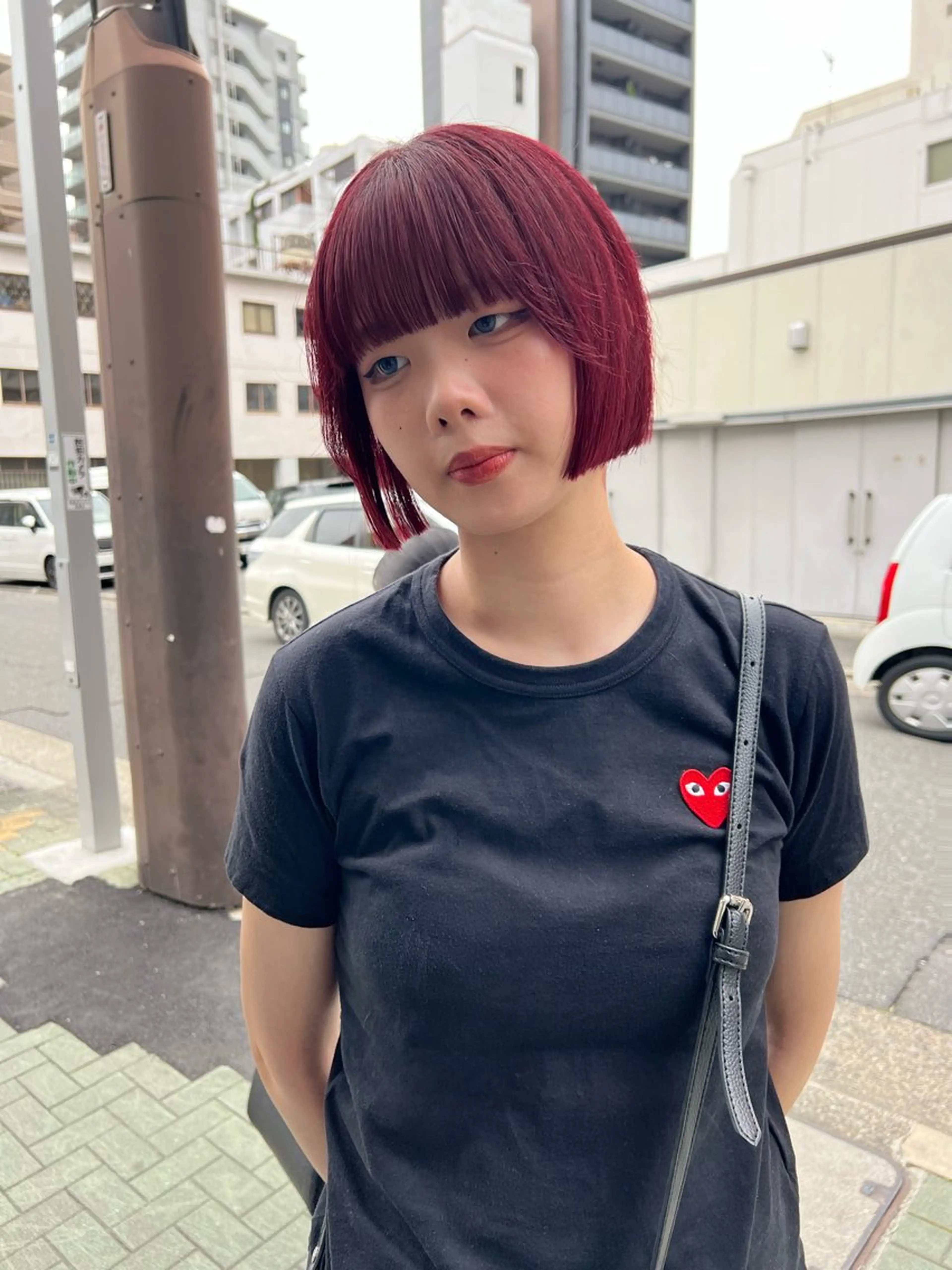 ミディアム カット ヘアカラー 舟橋耀/ブリーチカラ ー/レイヤーカットのヘアスタイル