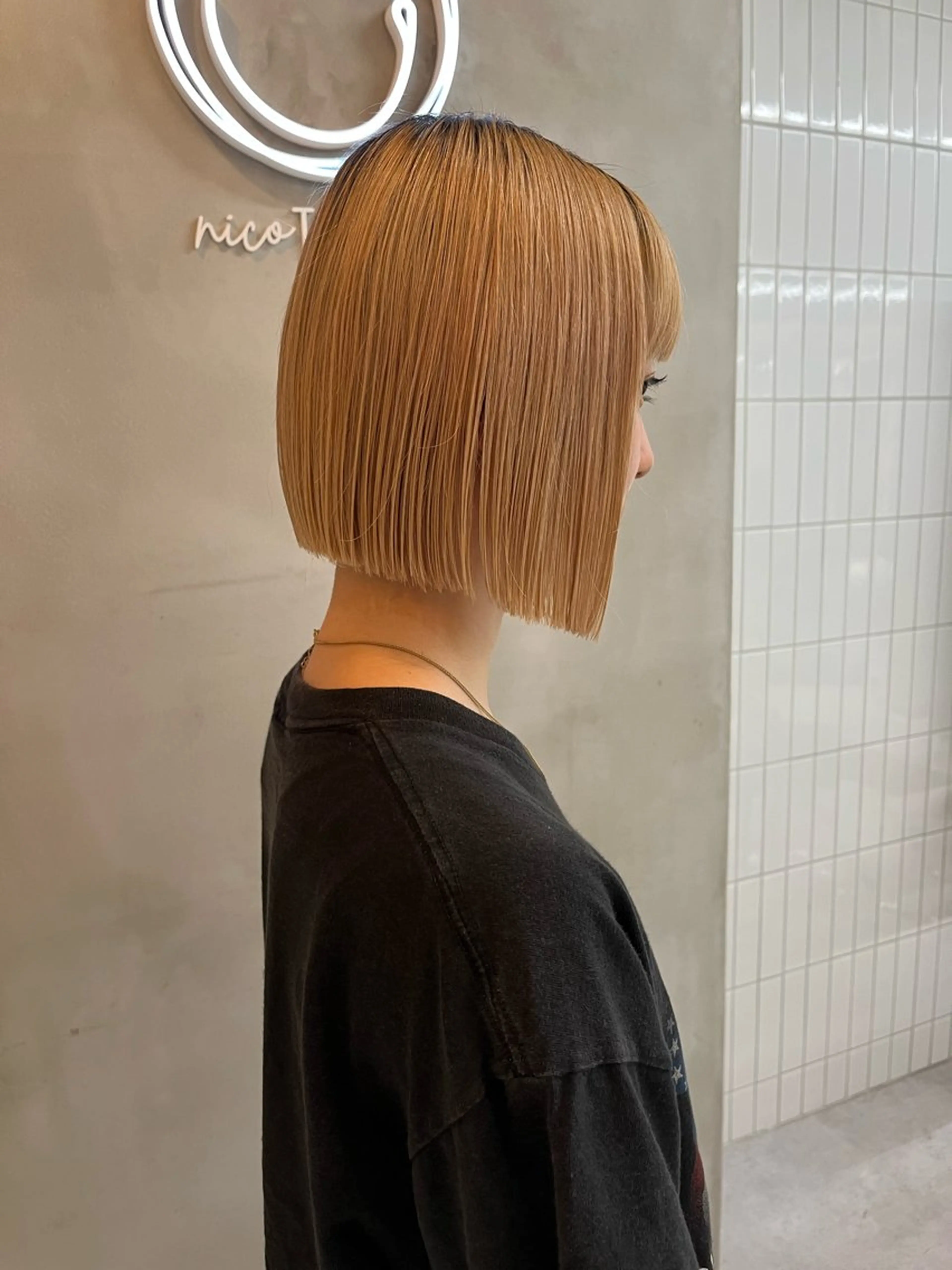 ミディアム カラー カット ヘアカラー トリートメント ボブ&透明感カラー ♡TOMOEのヘアスタイル