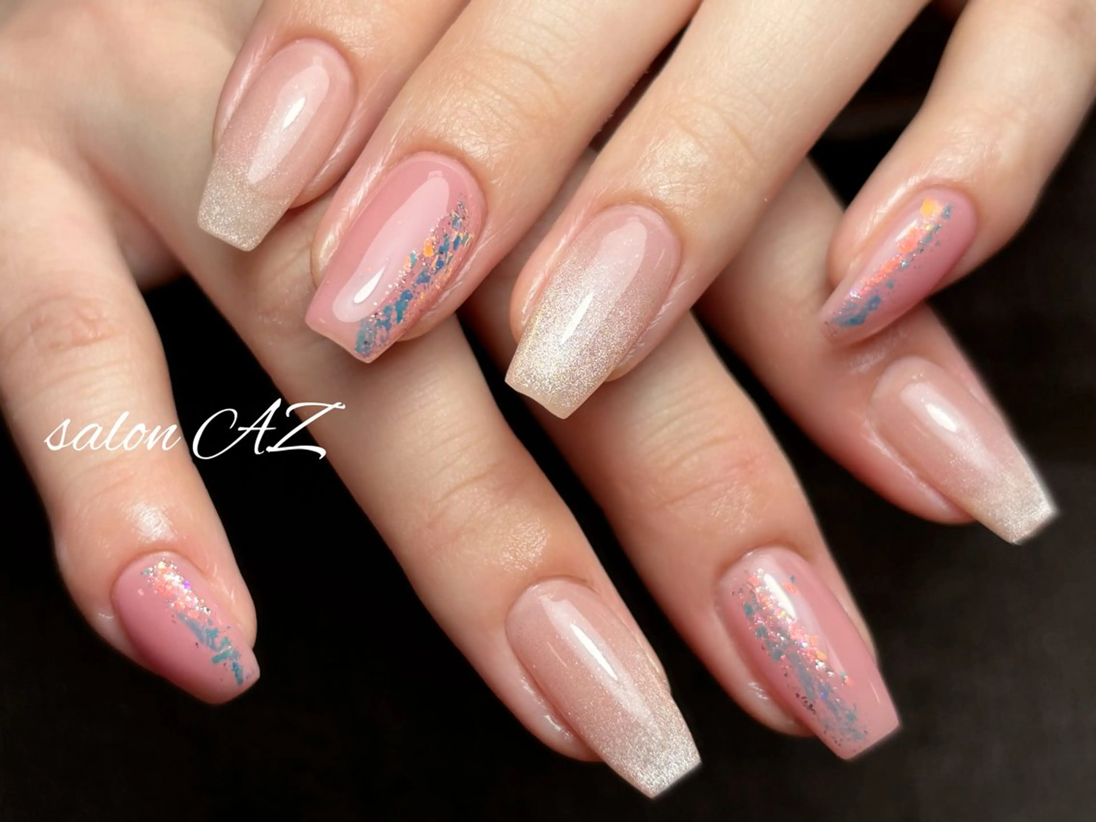 ネイル アートネイル 長さ出し フットネイル フレンチネイル ジェルネイル ハンドネイル salon AZのネイルデザイン