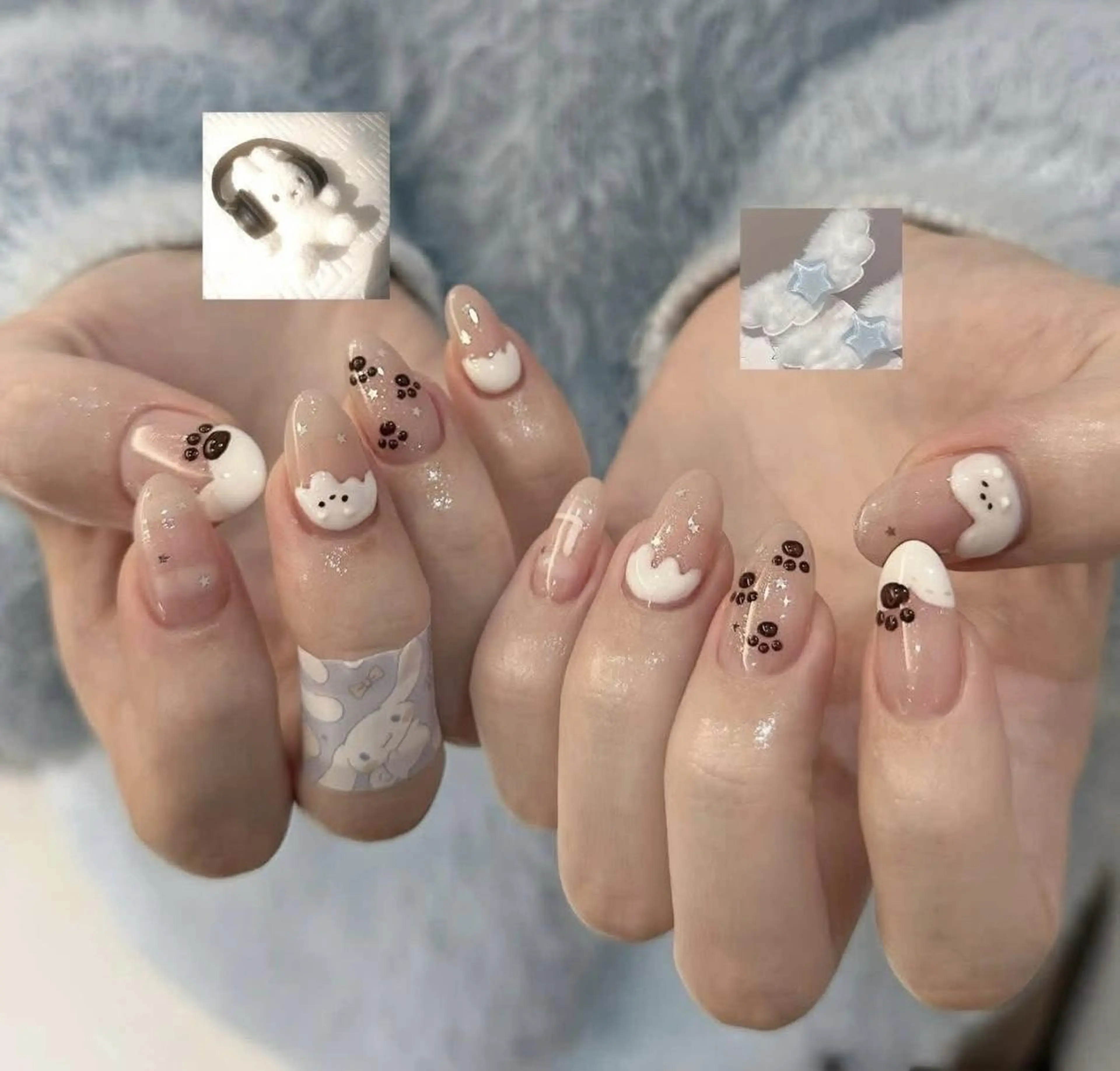 ミディアム 韓国風ヘア ハンドネイル Bling Salonのネイルデザイン