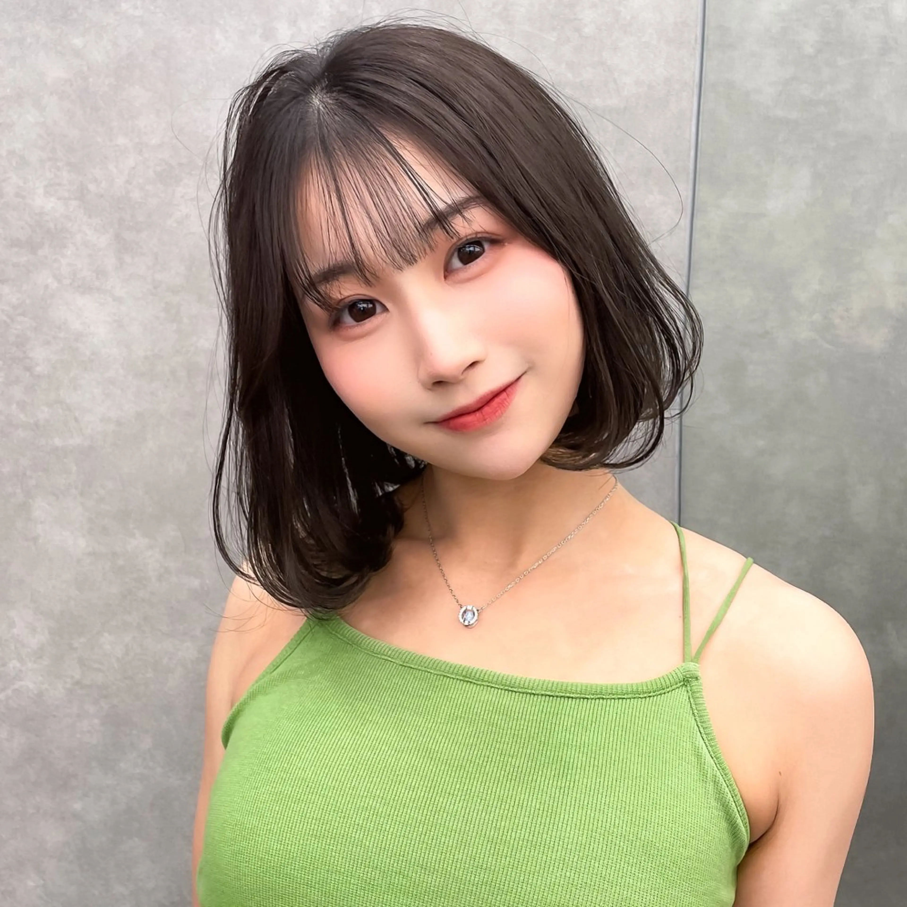 ミディアム カラー カット ヘアカラー トリートメント ストンボブ/レイヤー 艶カラー💎ヒデジのヘアスタイル